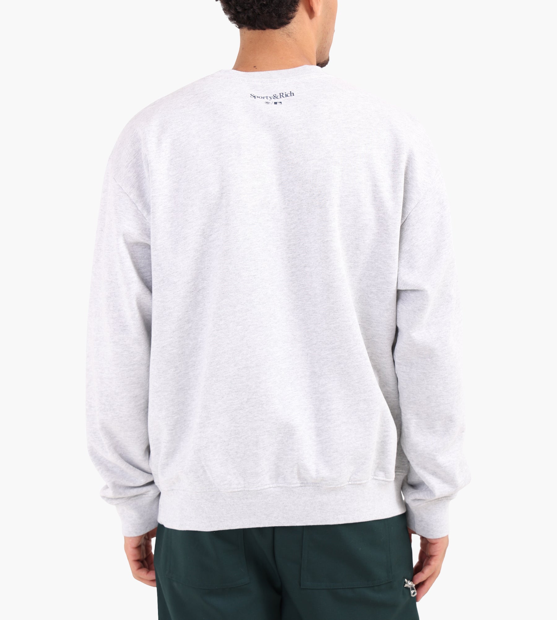 Sporty & Rich NY Yankees Ivy Crewneck Heather Gray