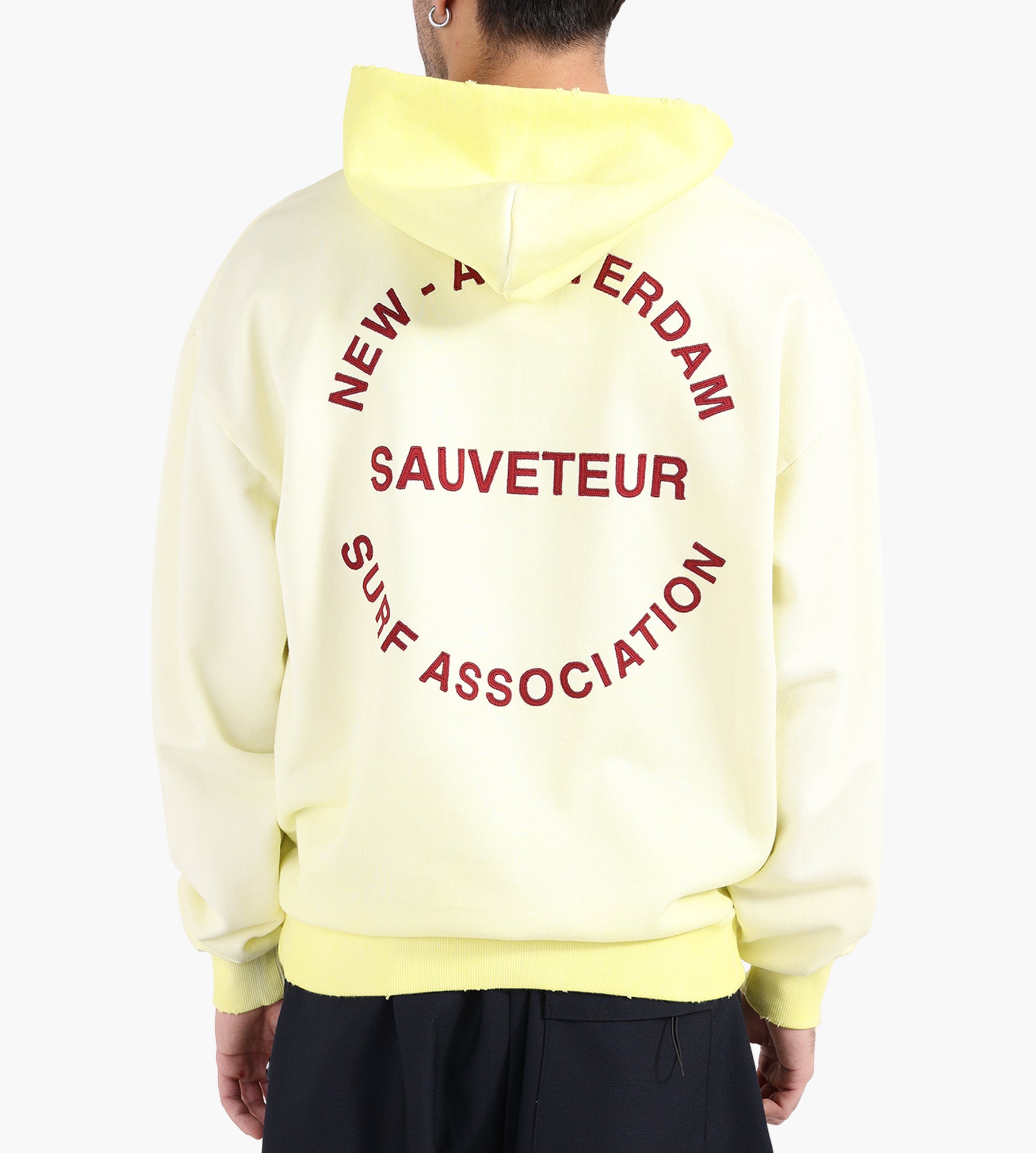 New Amsterdam Surf Association Surf Rescue Hoodie Lime Yellow