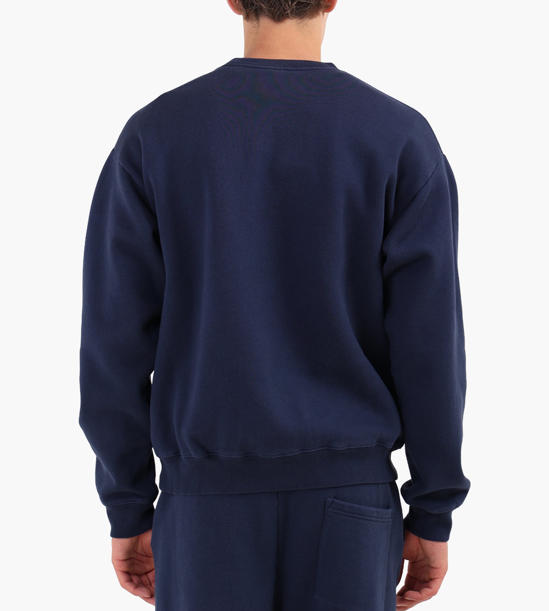 Sporty & Rich Syracuse Embroidered Crewneck Dark Navy White