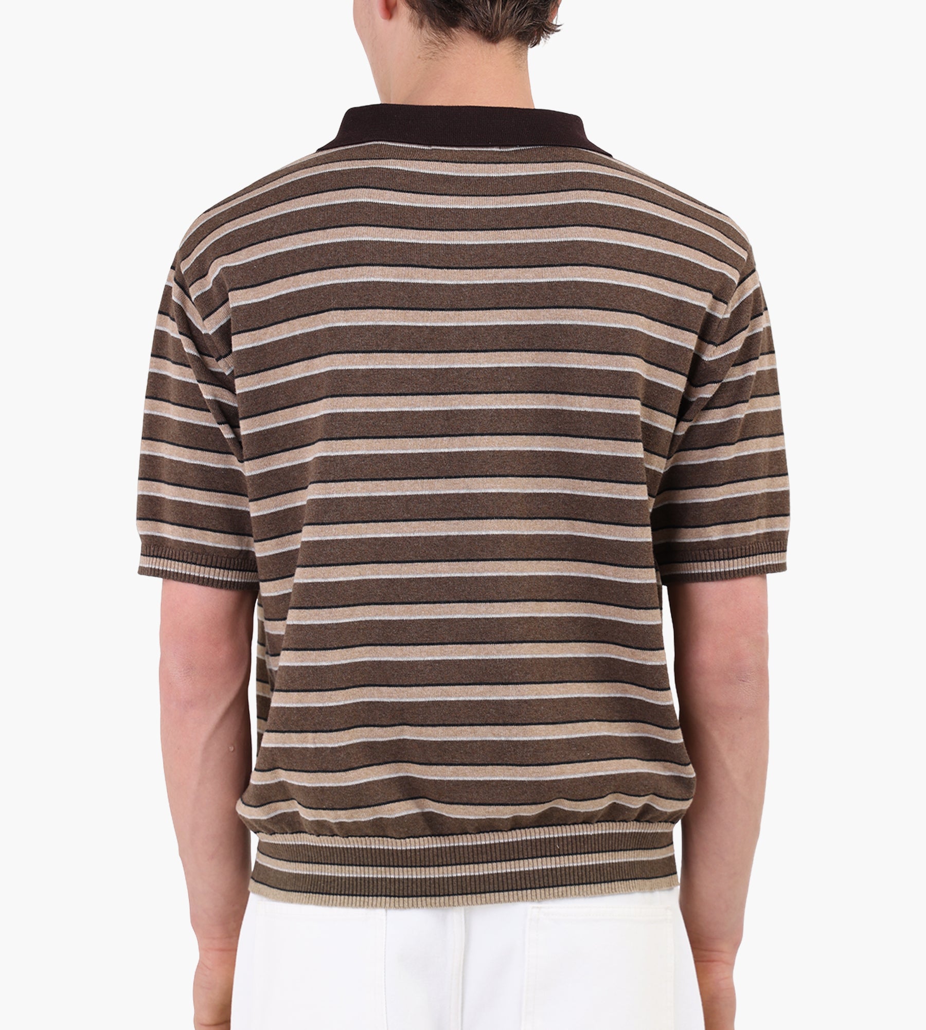 Carne Bollente Pin-Up Patrol Knit Long Sleeve Polo Stripe