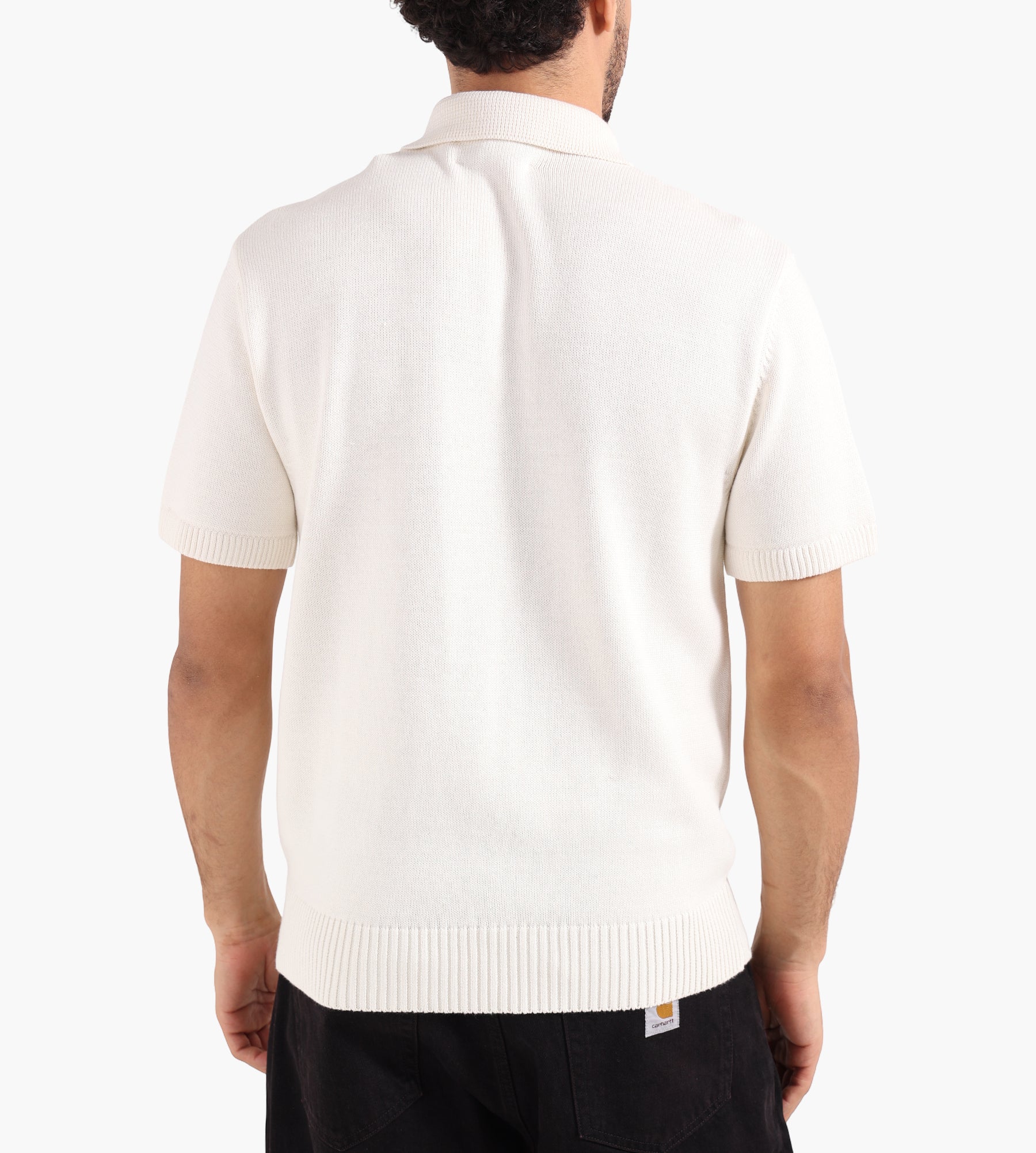 Palmes Cotton Knit Polo Off-White