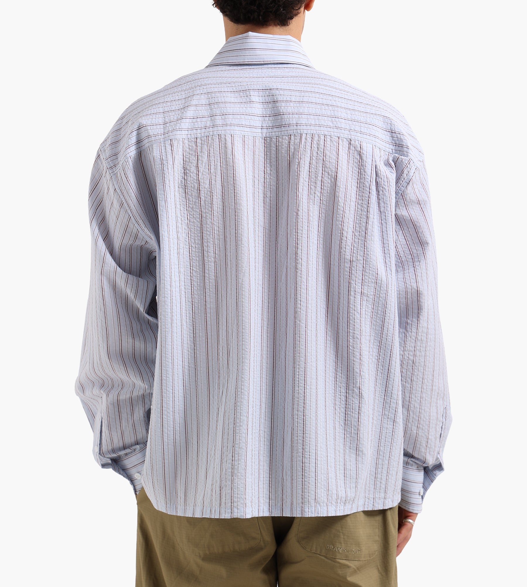 OLAF Brushstroke Logo Stripe Long Sleeve Shirt Twilight Mauve Open Air