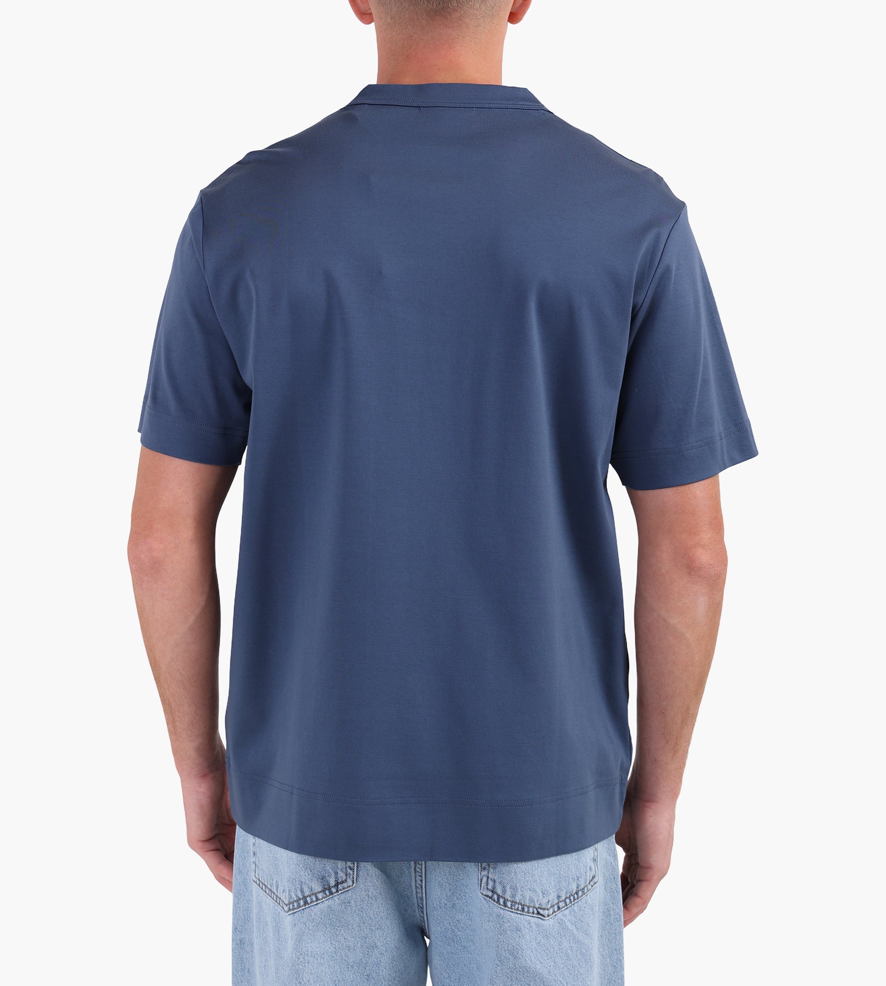 NN.07 Pedro EMB SS 3525 Tee Denim Blue