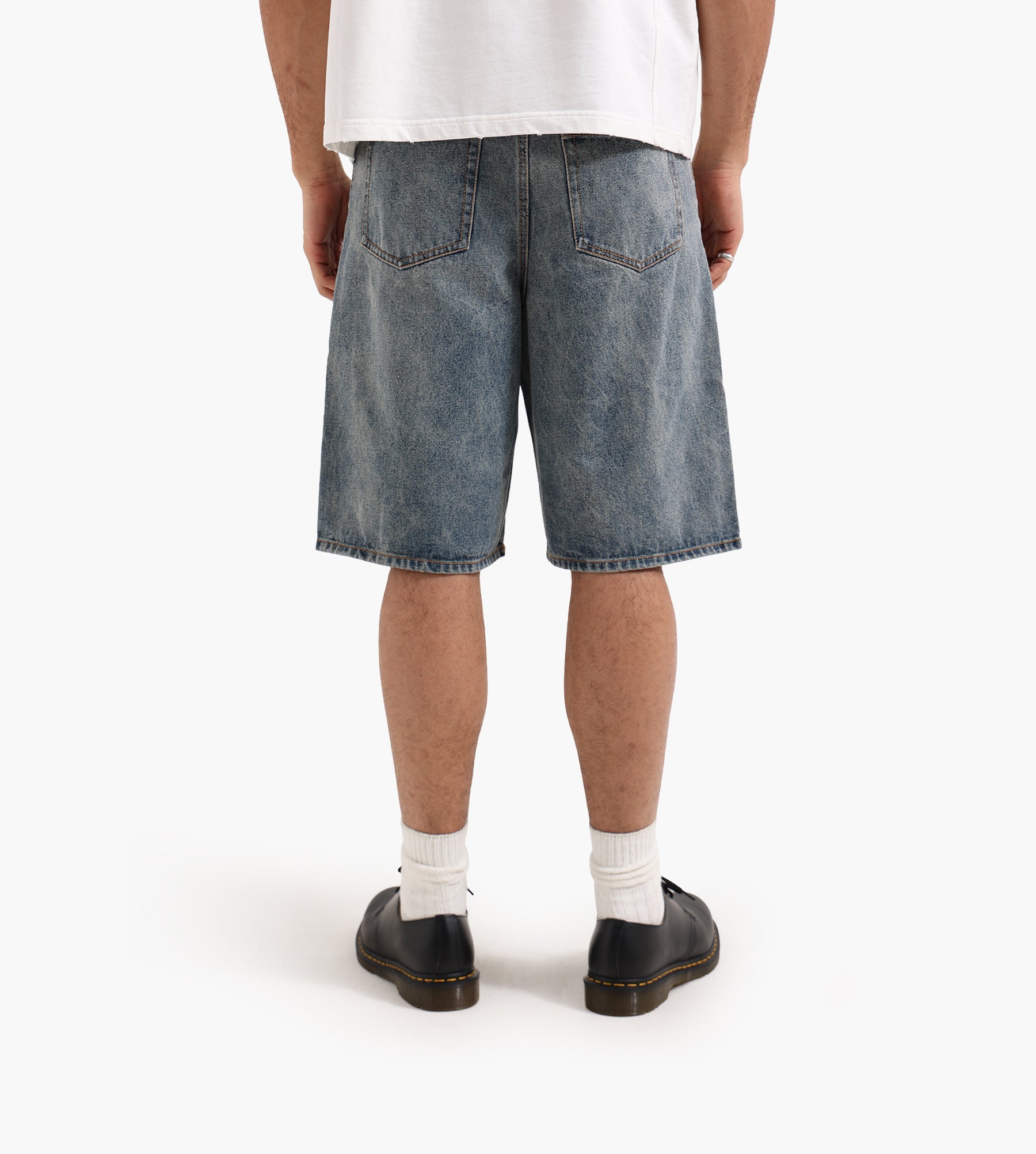 Daily Paper Compact Shield Embroidery Shorts Denim