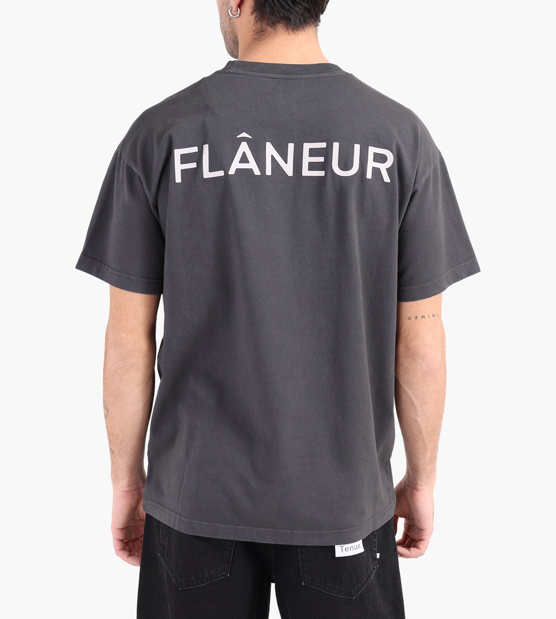 Flâneur Double Logo T-Shirt Washed Black