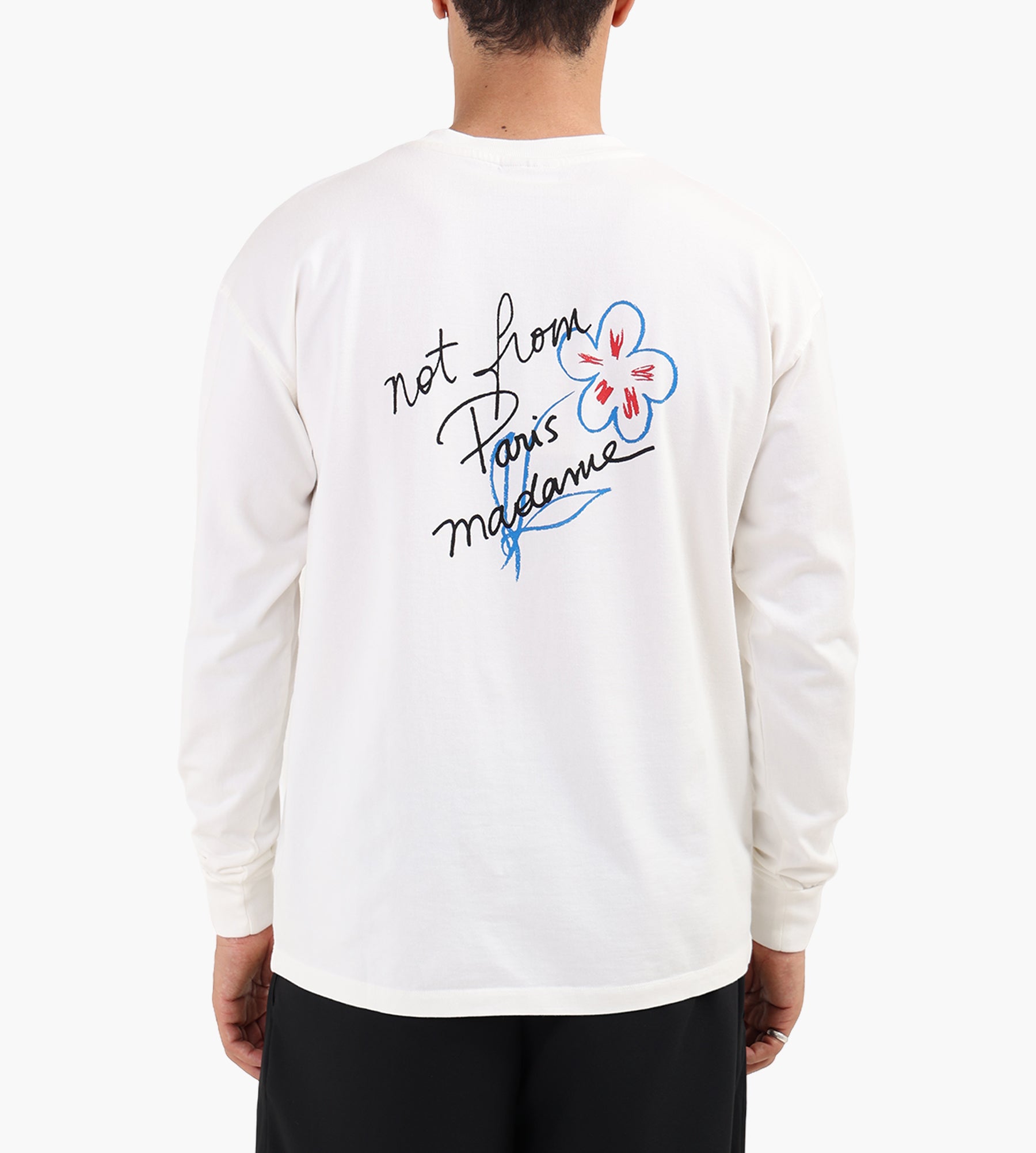 Drôle de Monsieur Esquisse Slogan Long Sleeve Off White