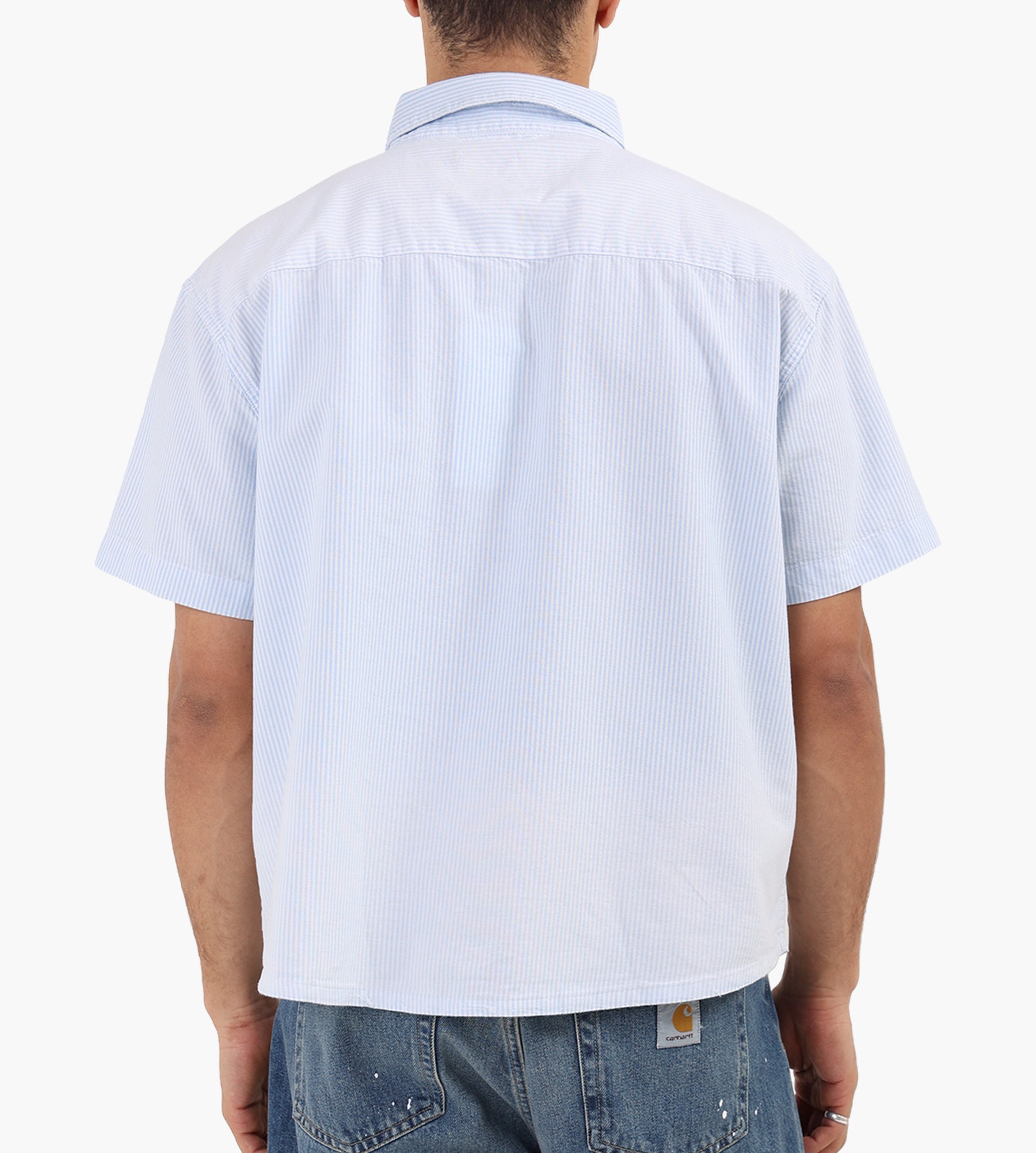 Bram's Fruit Distressed Oxford Shirt Shortsleeve Light Blue