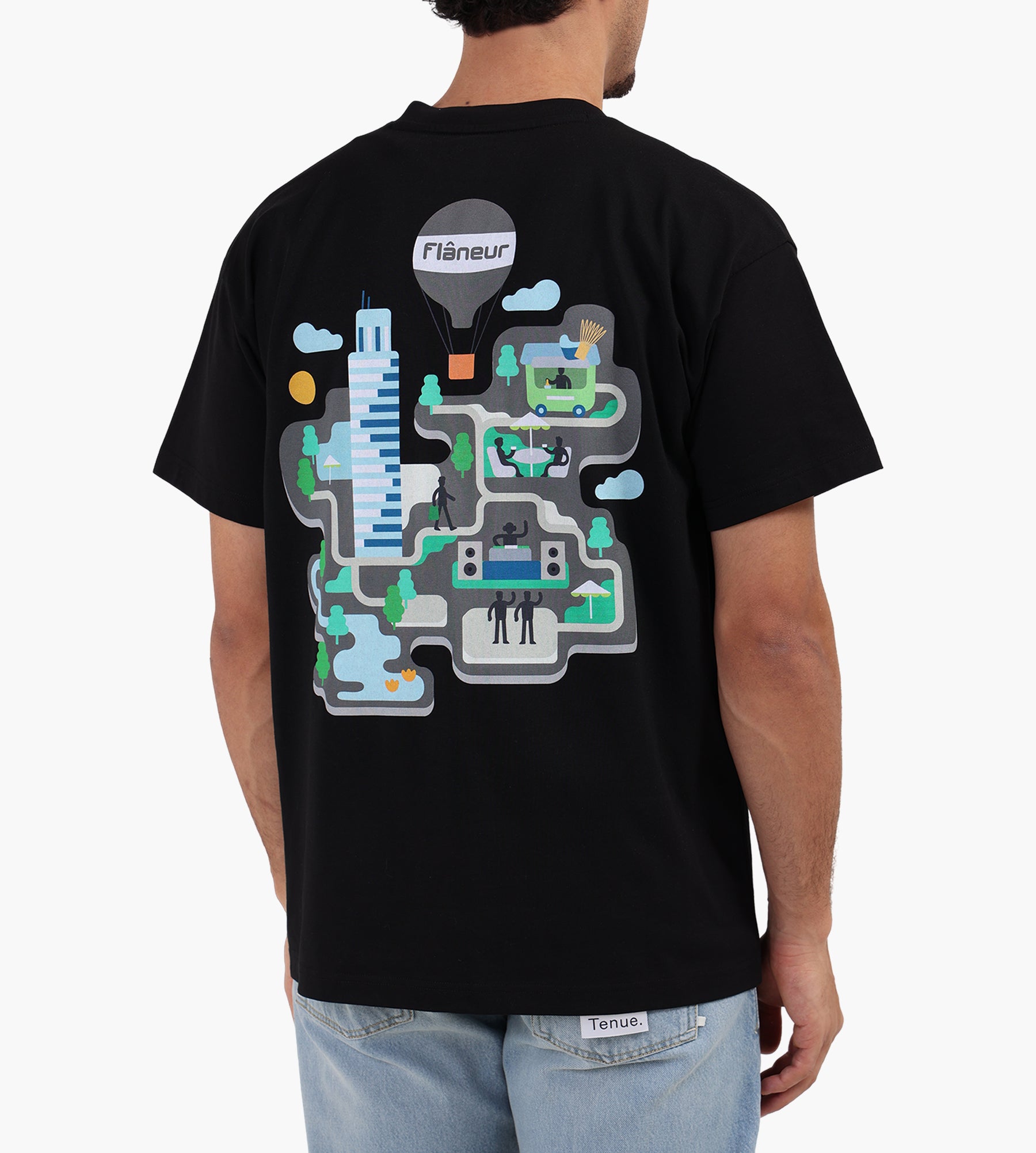 Flâneur Festival Map T-Shirt Black