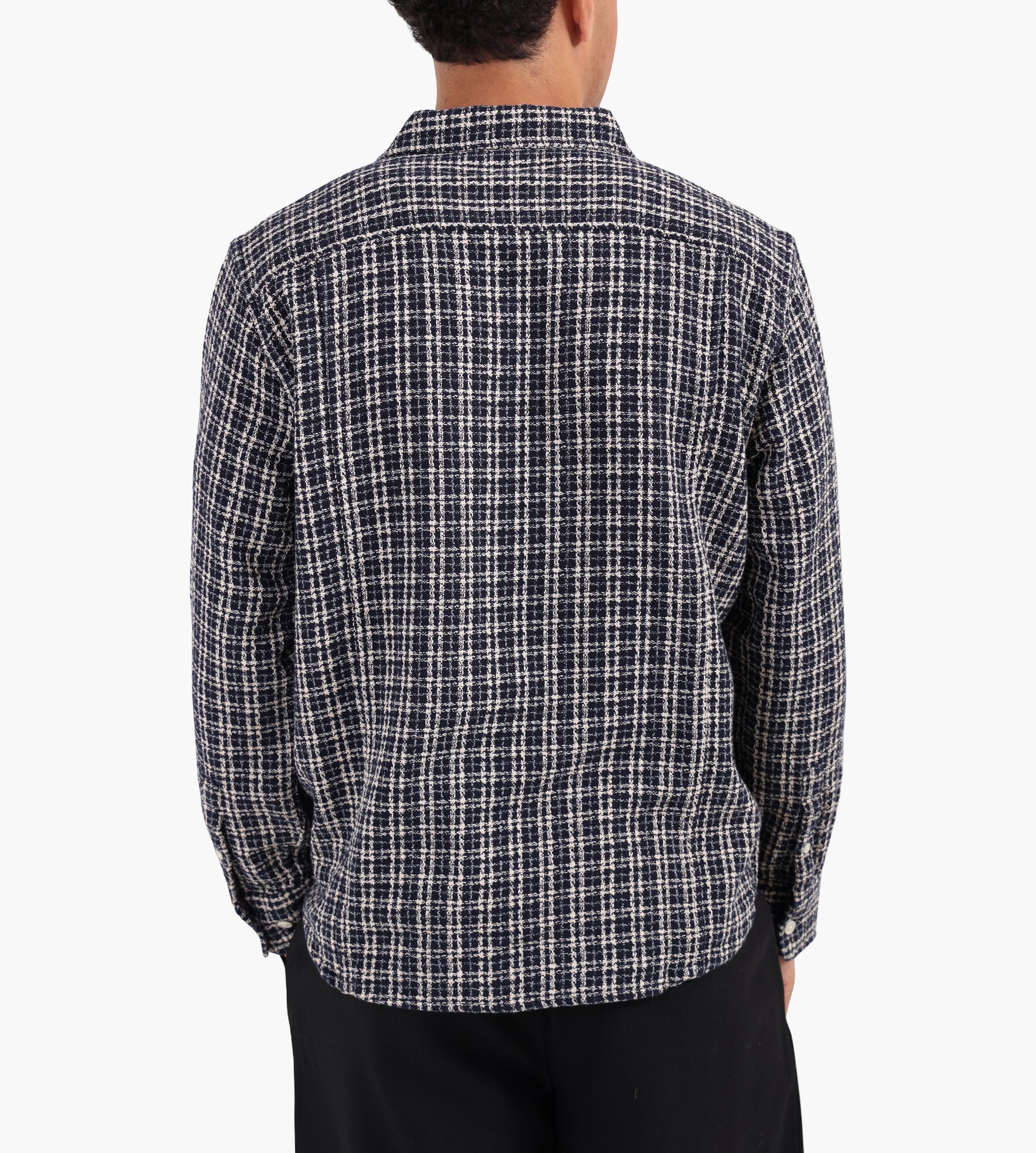 Corridor Reverse Tweed Snow Check Shirt Blue