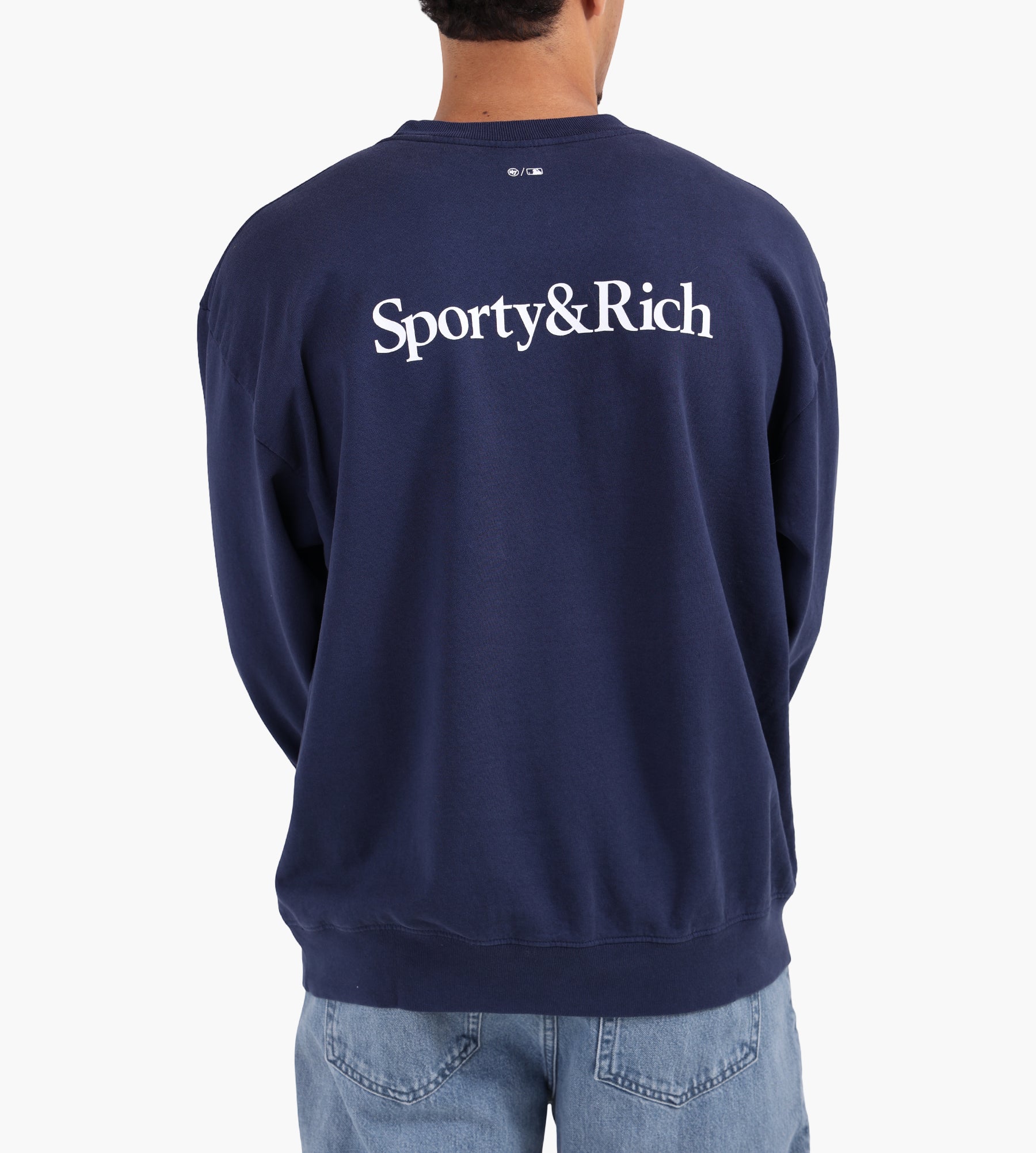 Sporty & Rich NY Yankees Serif Crewneck Dark Navy
