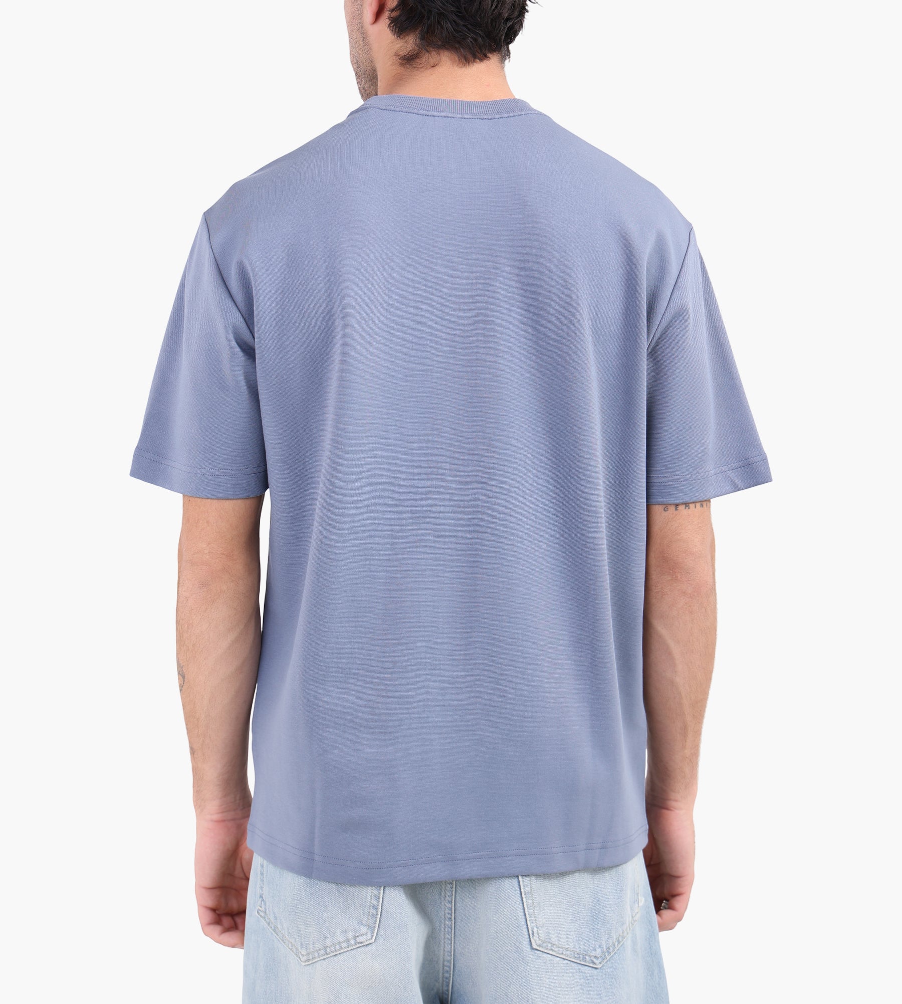 NN.07 Nat Logo Tee 3457 Stone Blue - NN.07 - Clothing