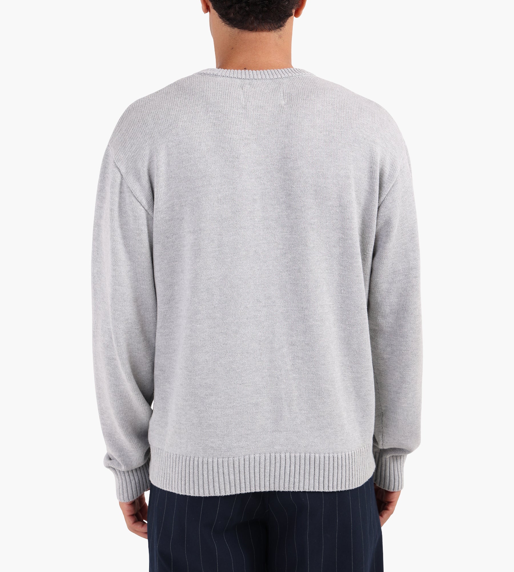 Baskèts Modern Script Knit Crewneck Ash Grey
