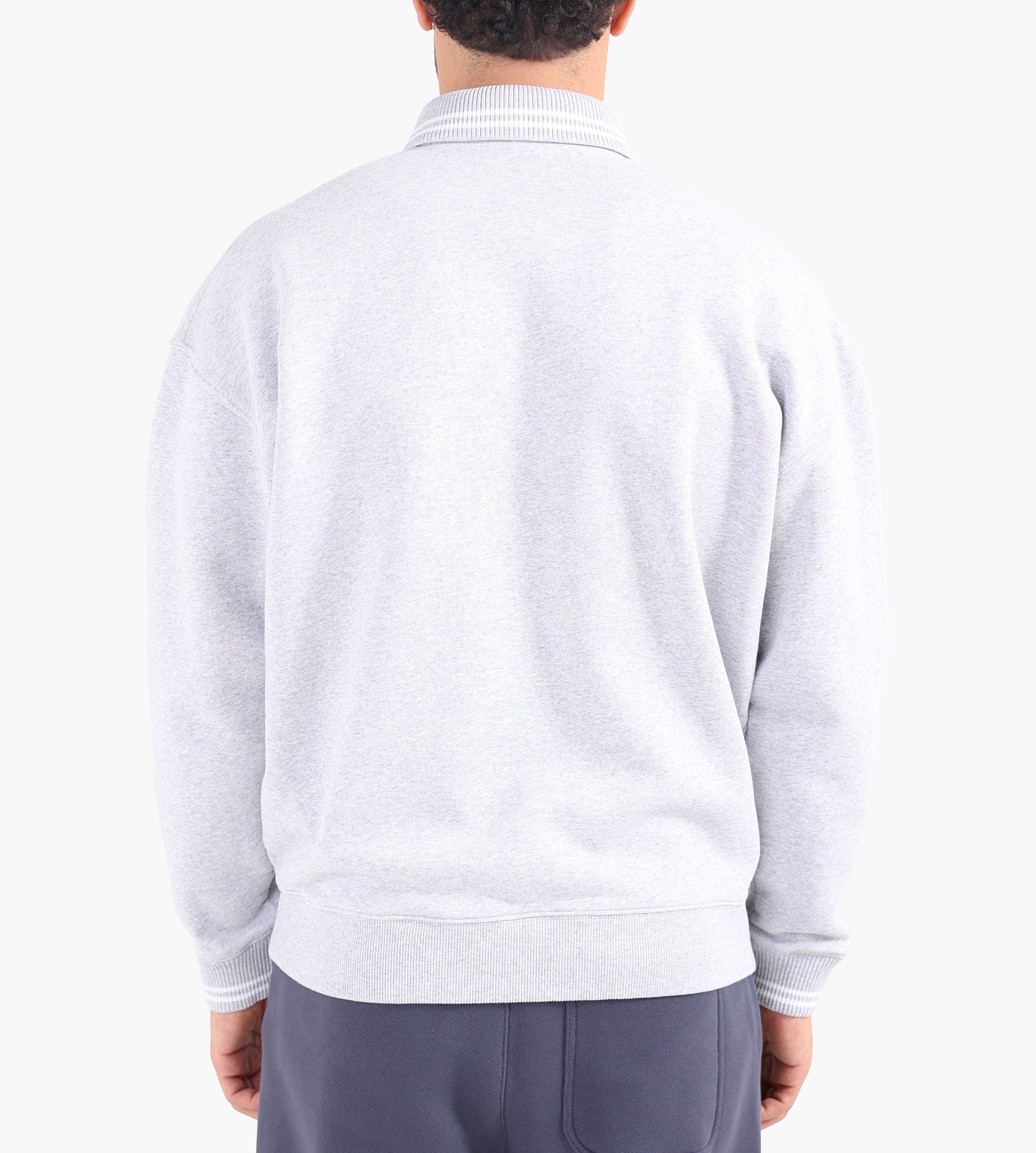 OLAF Tipping Detail Oversized Polo Heather Grey