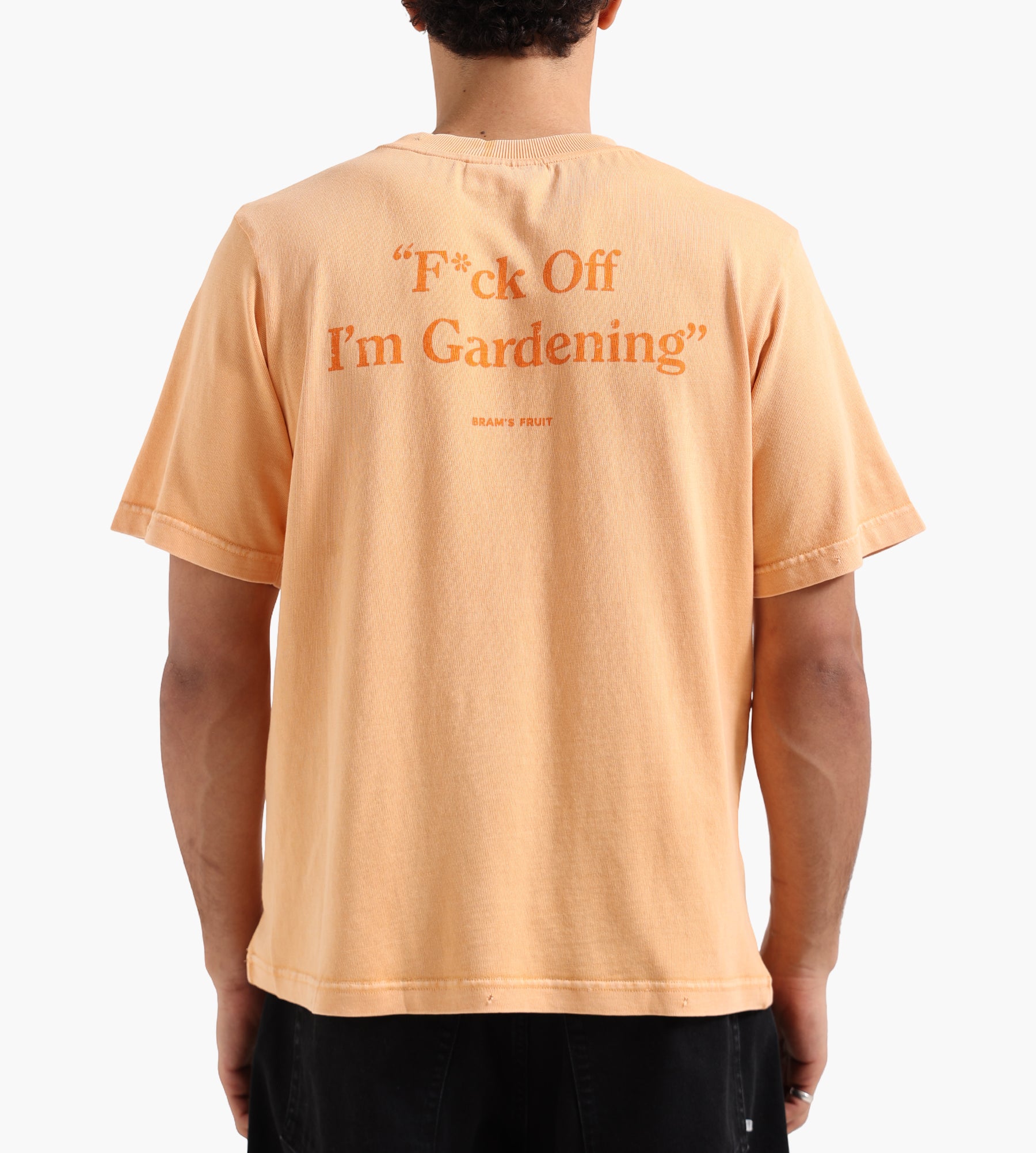 Bram's Fruit Distressed F*ck Off I'm Gardening T-shirt Washed Orange