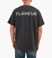 Flâneur Double Logo Washed T-Shirt Black