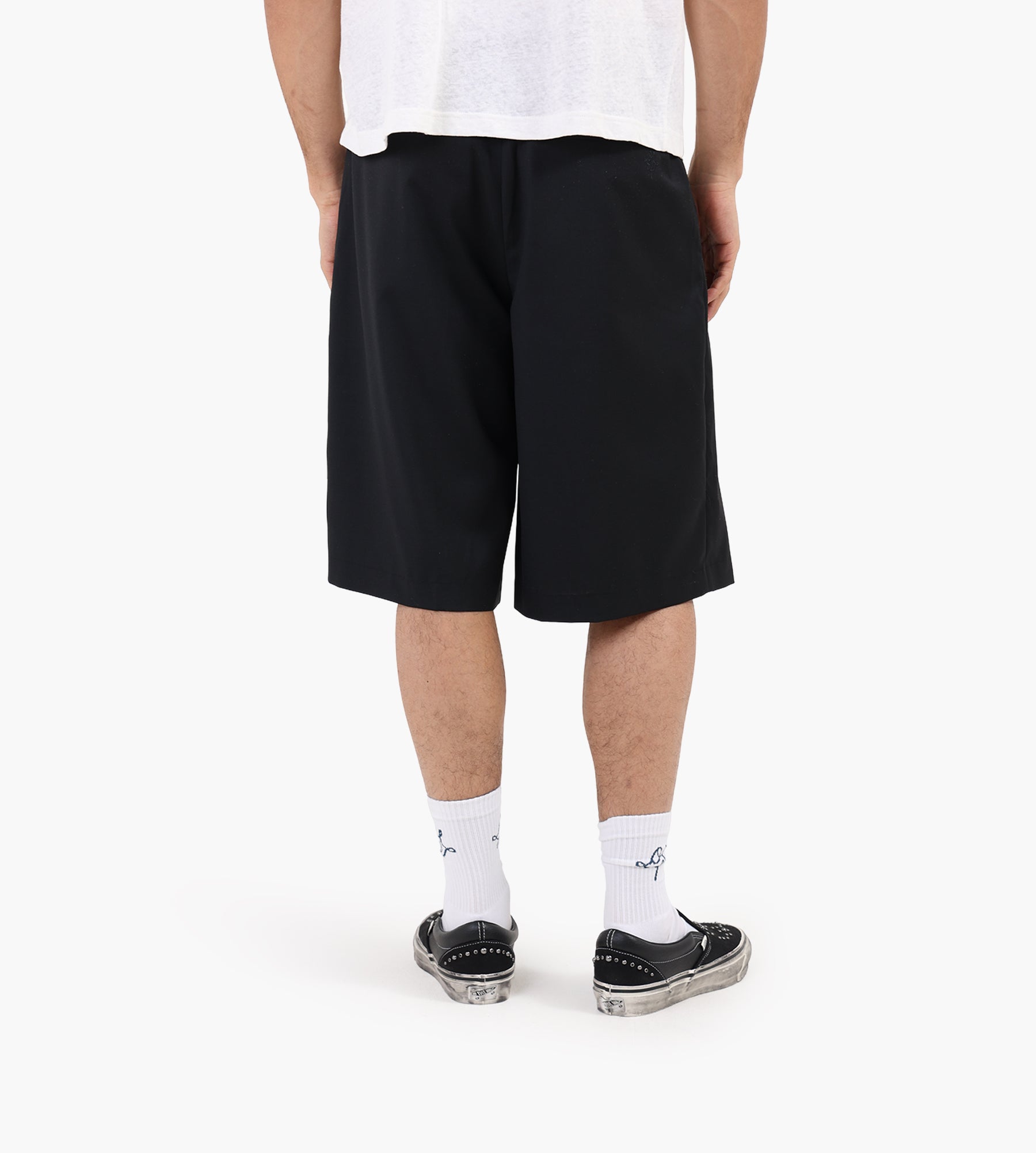 OLAF Tropical Wool Blend Tailored Shorts Black