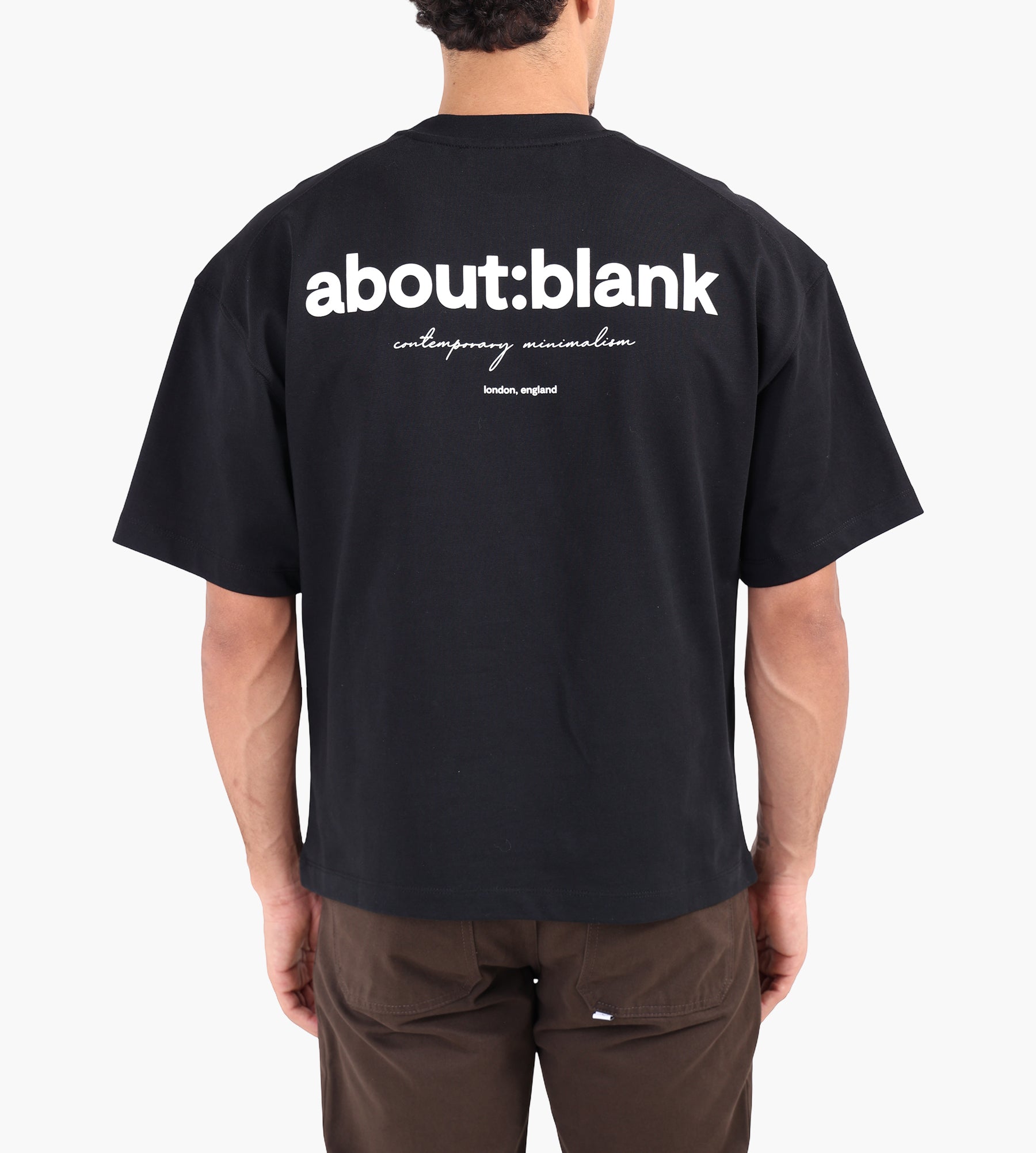 about:blank Box T-Shirt Cotton Black Ecru