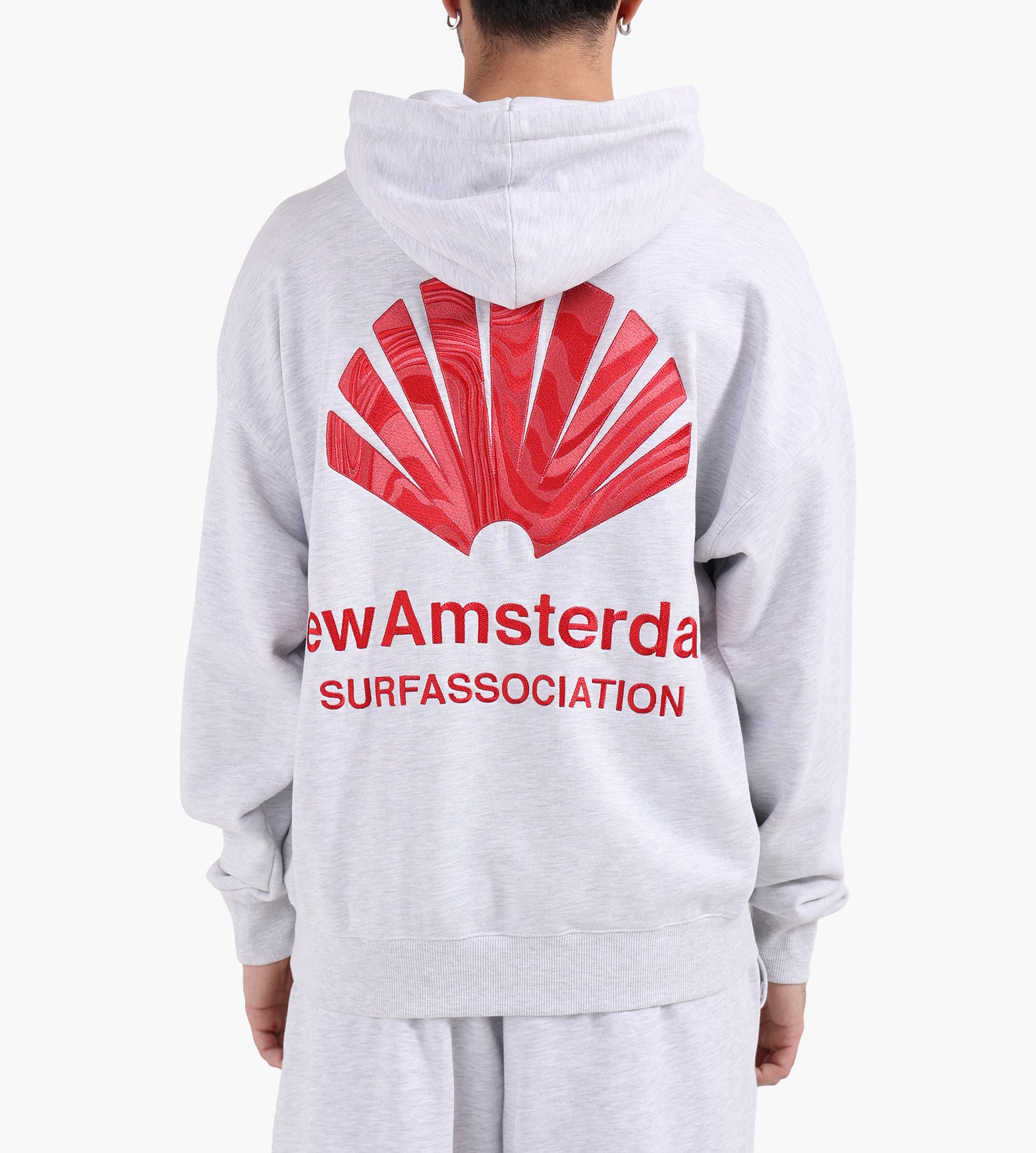 New Amsterdam Surf Association Logo Hoodie Ash Poppy Red