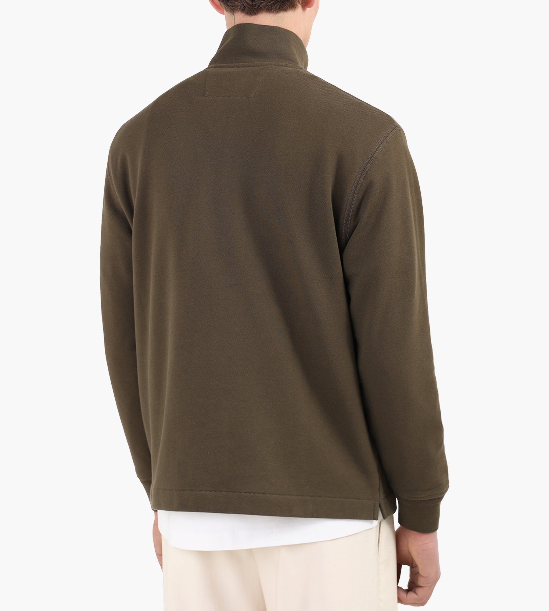 C.P. Company Diagonal Raised Fleece Half Zip Sweatshirt Ivy Green