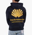 New Amsterdam Surf Association Logo Hoodie Navy Blazer Sun Yellow