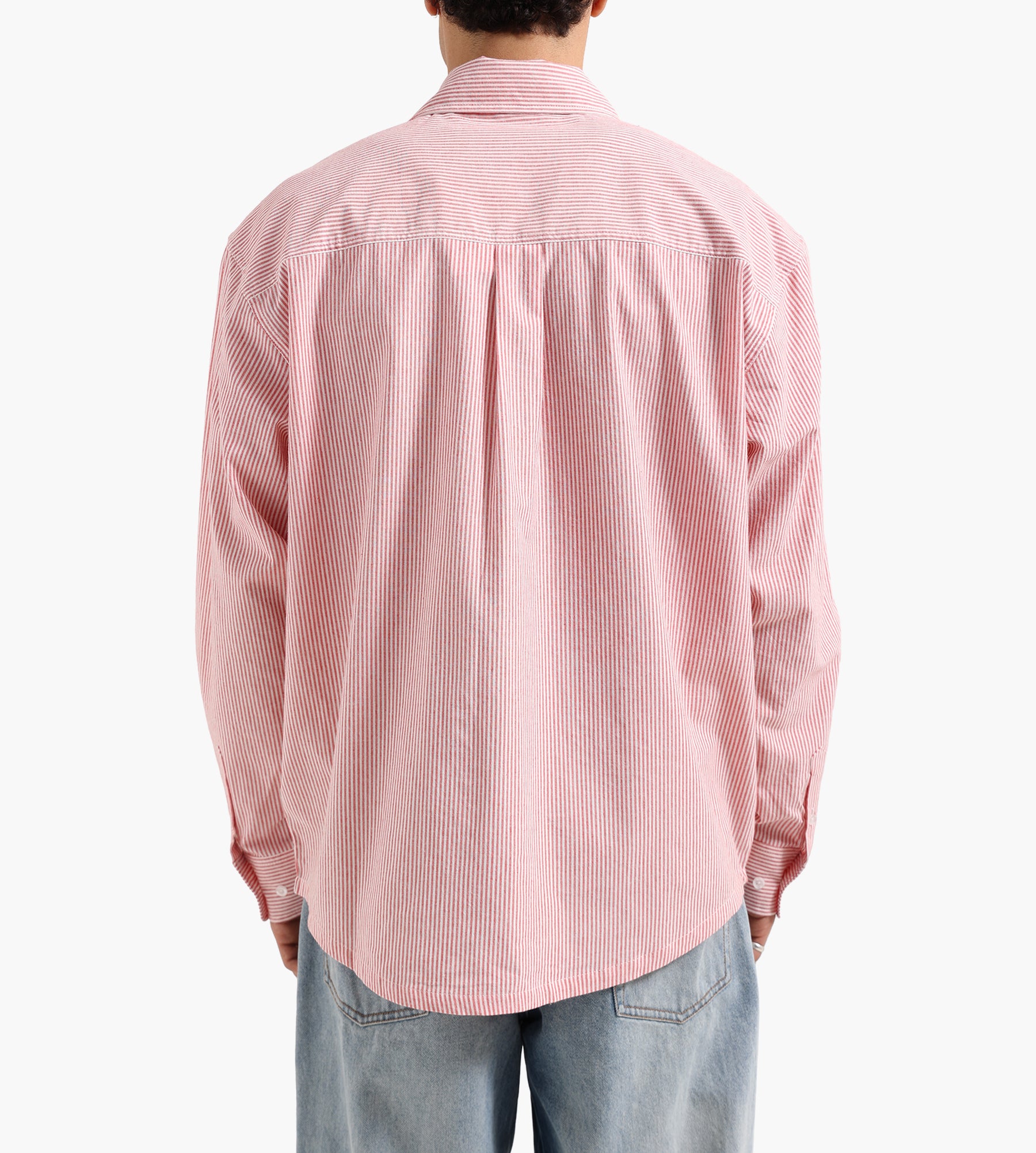 OLAF Oversized Stripe Oxford Shirt Burnt Coral