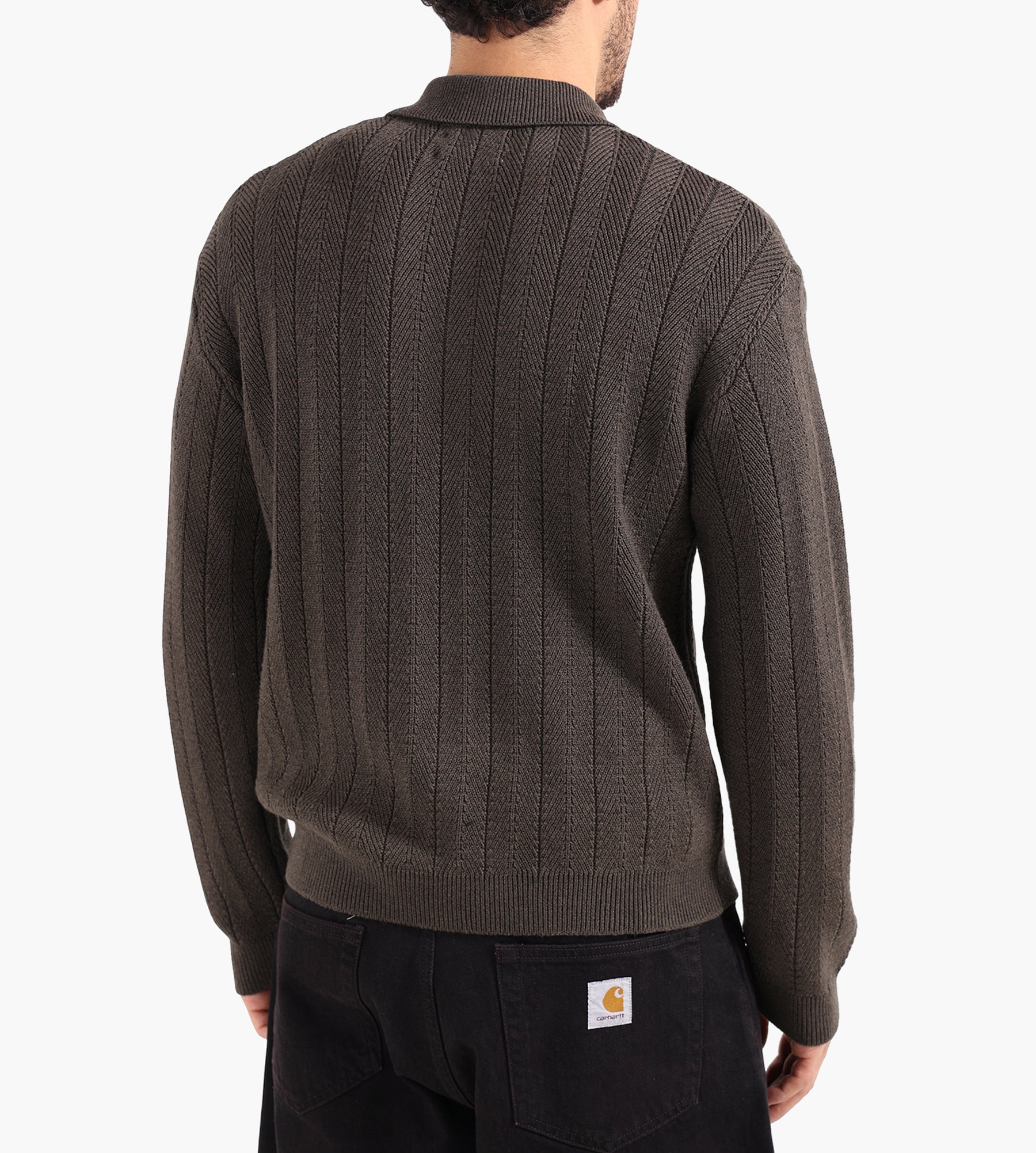 Libertine-Libertine Scent 3651 Half Zip Sweater Olive Stone