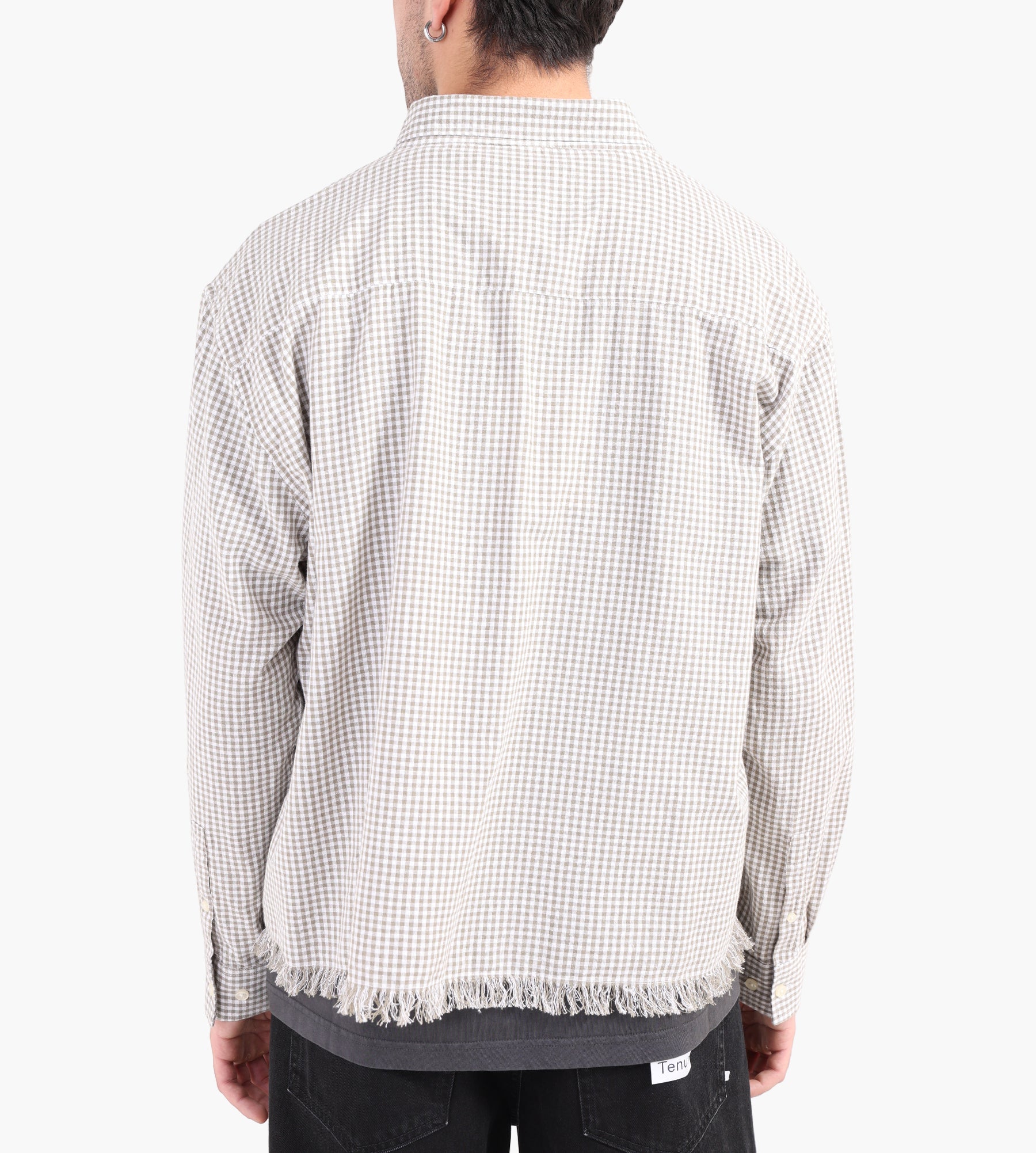 Bram's Fruit Distressed Farmer's Long Sleeve Shirt Olive Green