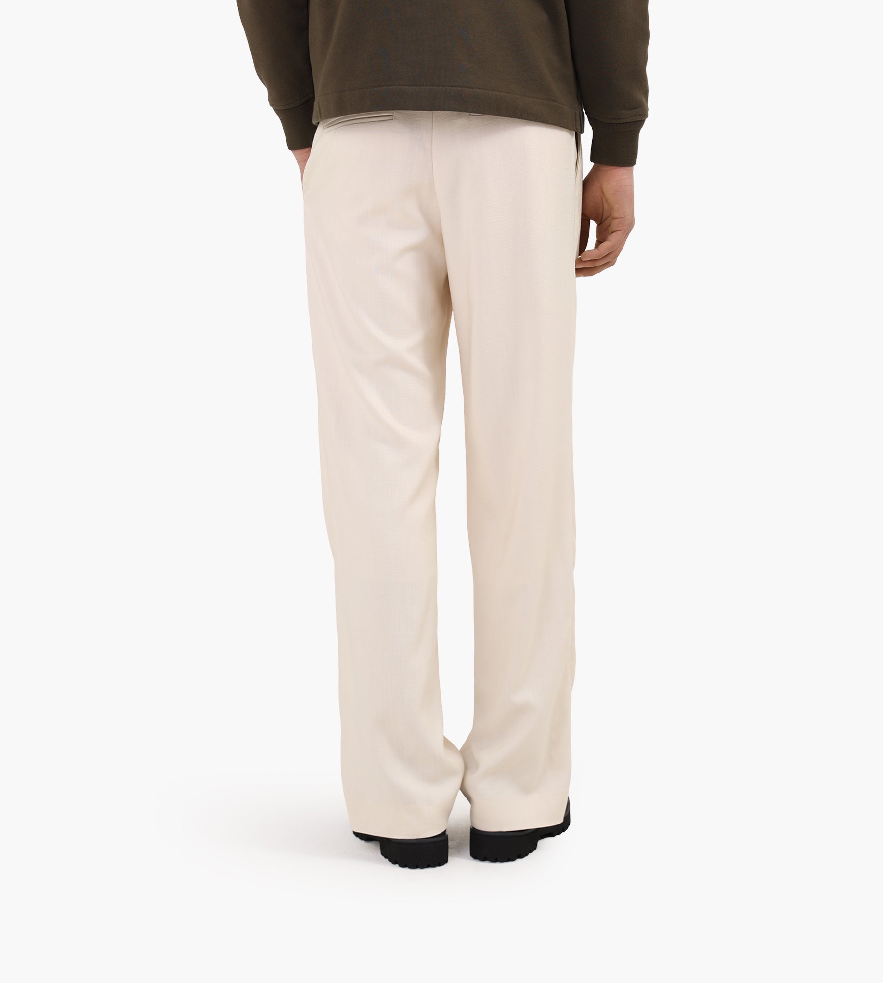 Drôle de Monsieur Pantalon Golfeur Viscose Off White