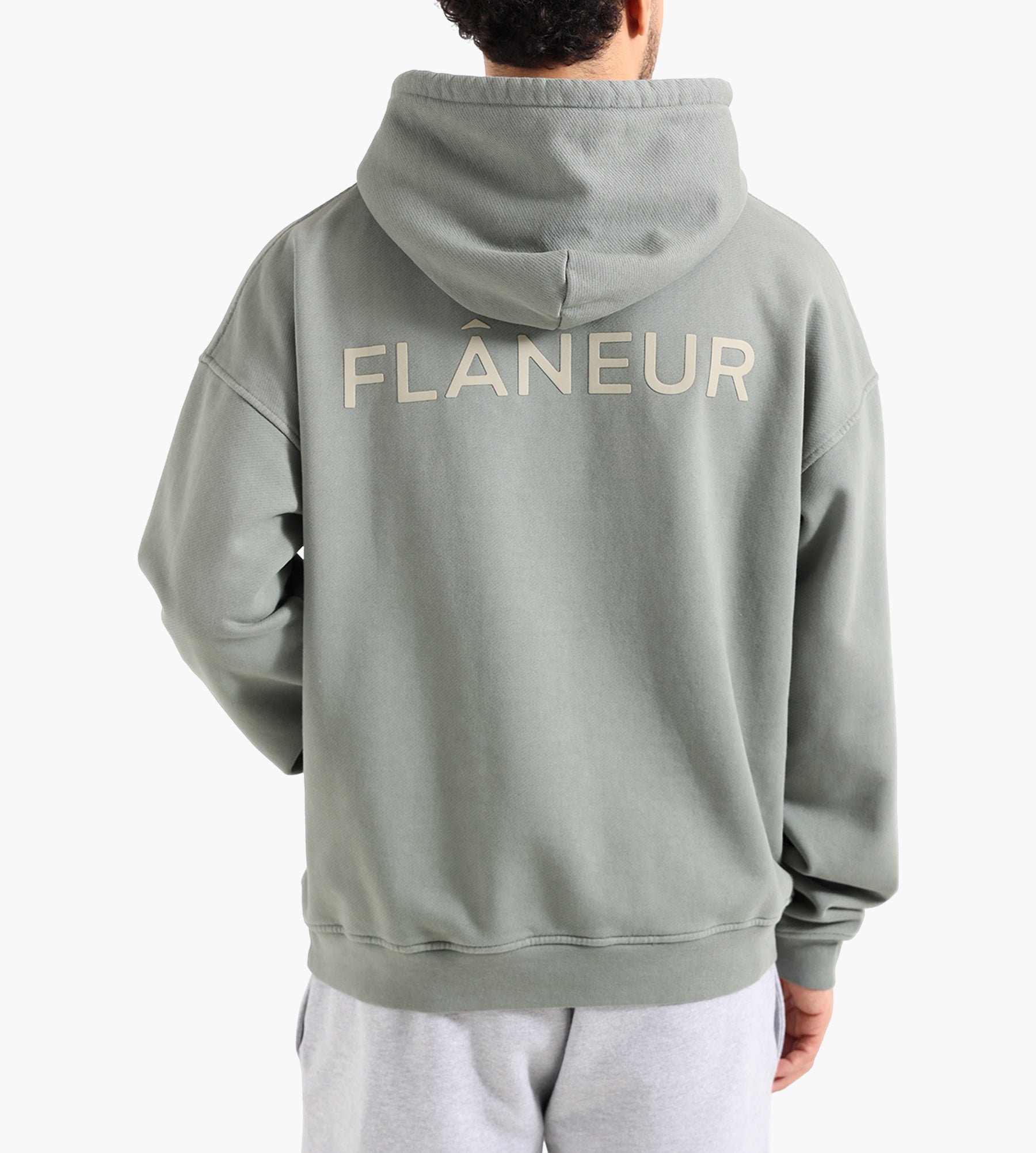 Flâneur Double Logo Hoodie Washed Sage