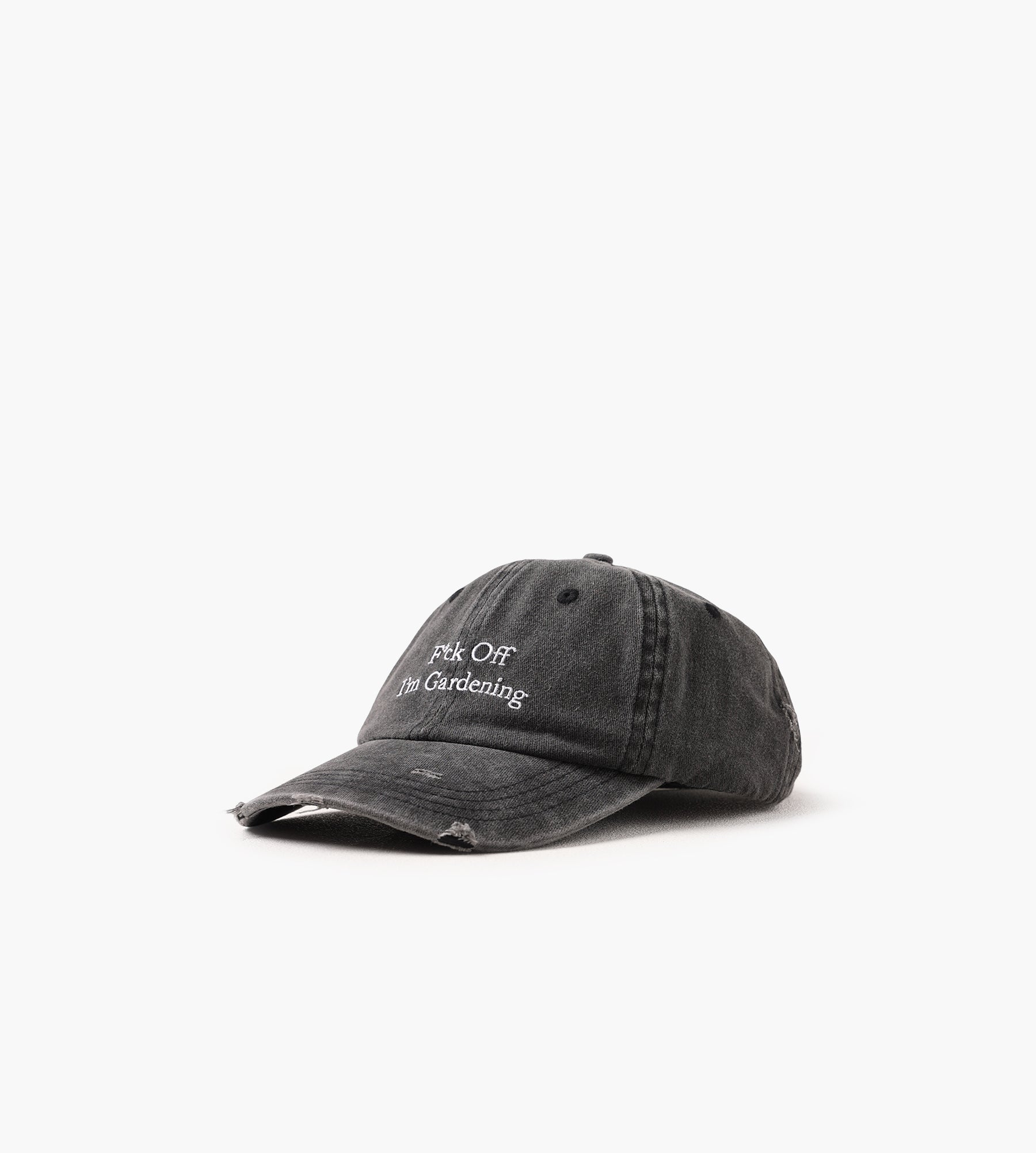 Bram's Fruit "F*ck Off" Cap Distressed Washed Charcoal
