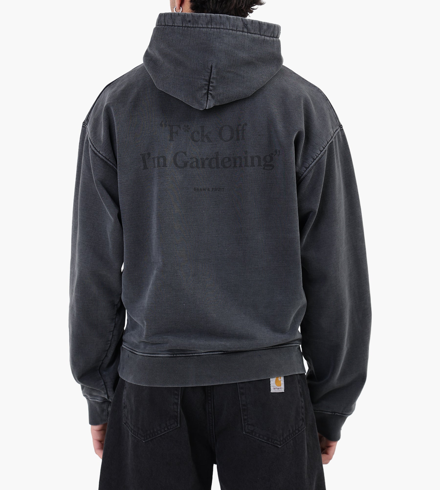 Bram's Fruit Distressed F*ck Off I'm Gardening Hoodie Washed Black