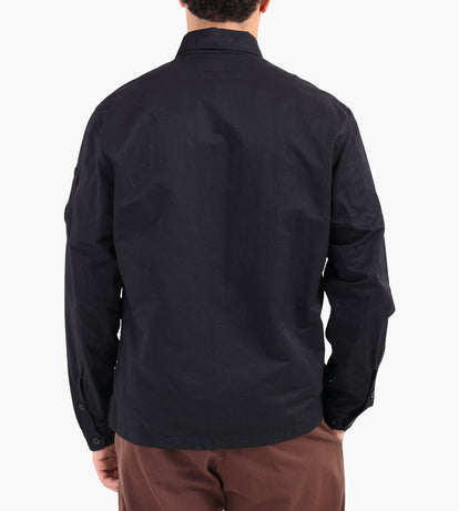 C.P. Company Diagonal Flatt Nylon Overshirt Black