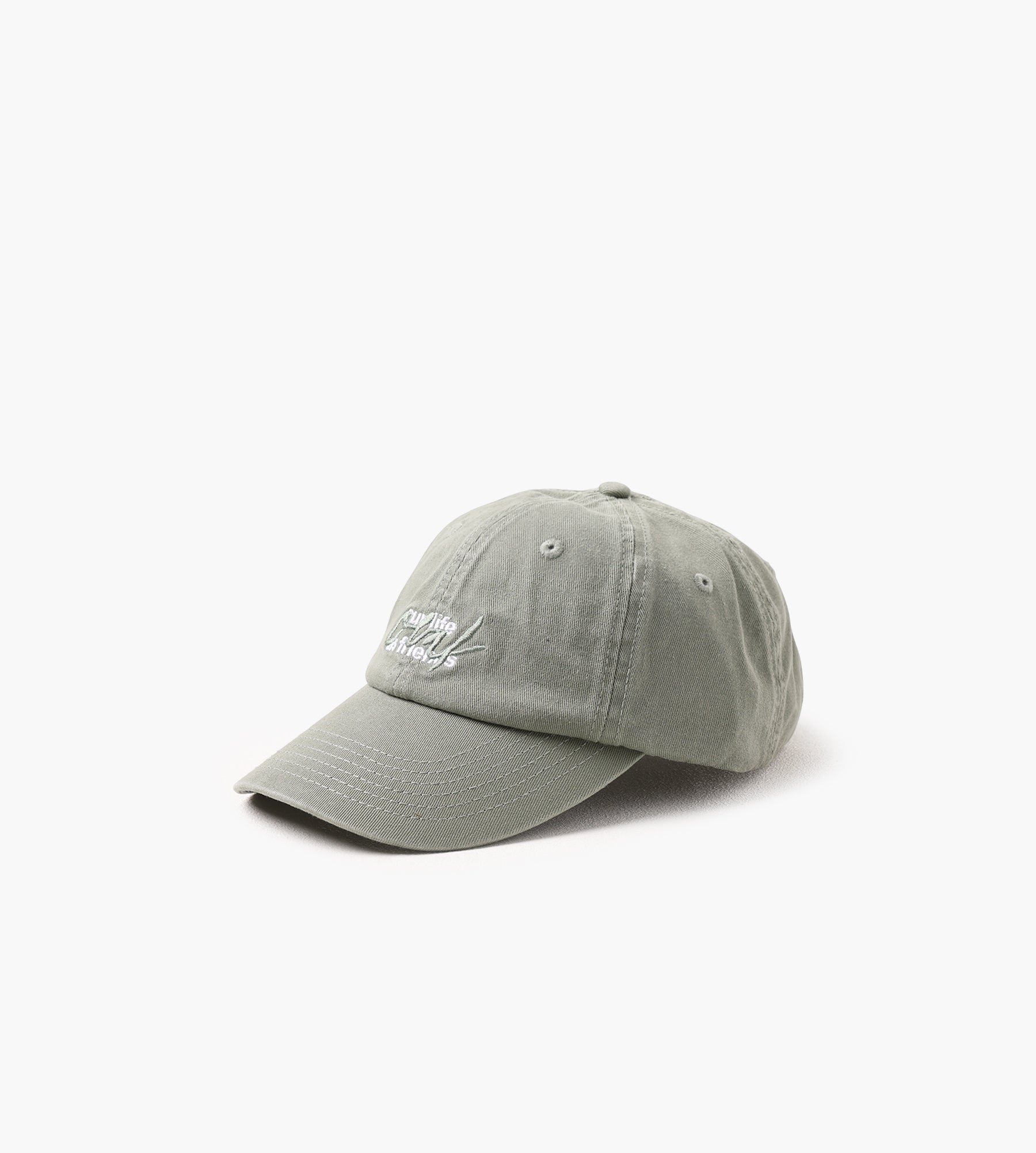 OLAF Script Logo Washed Cap Green Milieu