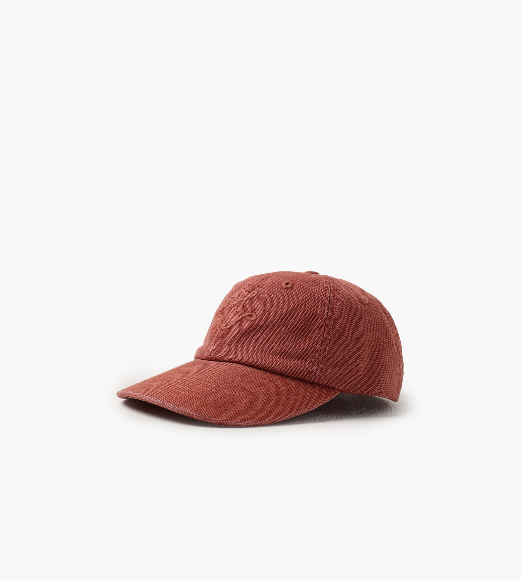 OLAF Monogram Washed Canvas Cap Burnt Coral