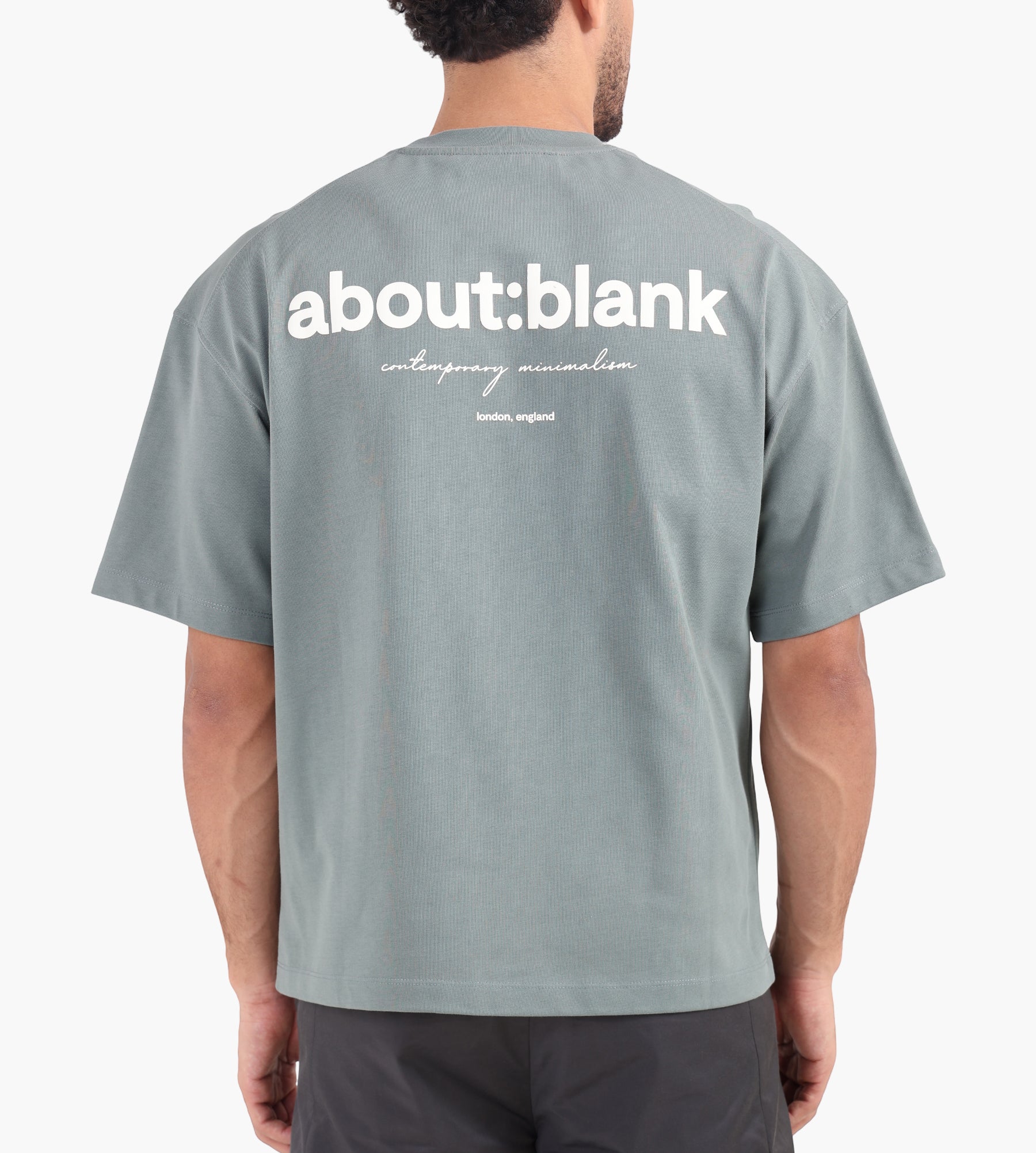 about:blank Box T-Shirt Cotton Sage Ecru