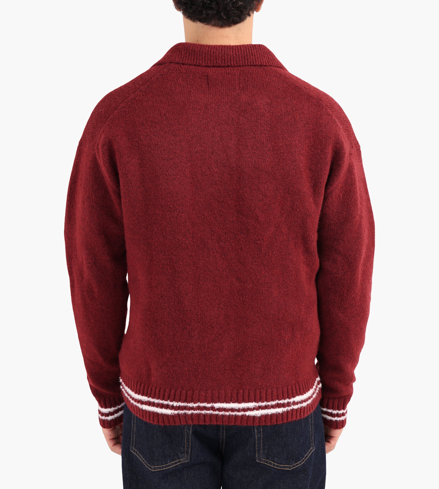 OLAF Crafted Detail Knitted Polo Rum Raisin