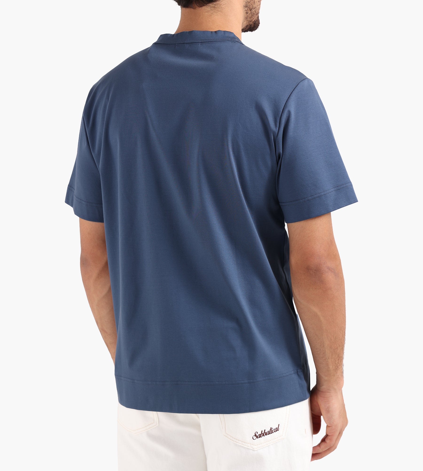 NN.07 Pedro EMB Tee 3525 Denim Blue