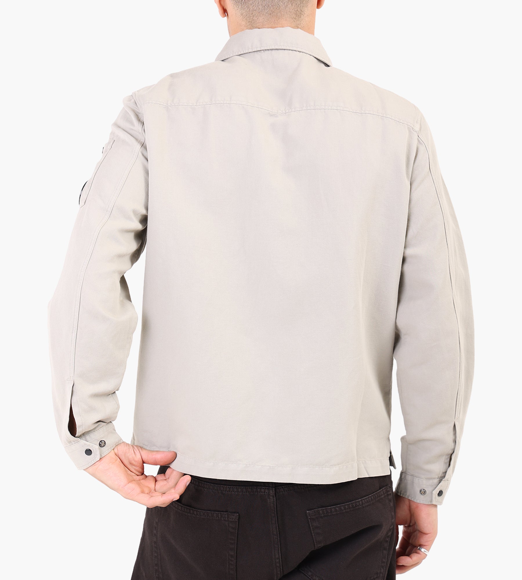 C.P. Company Cotton Linen Zipped Lens Overshirt Dove