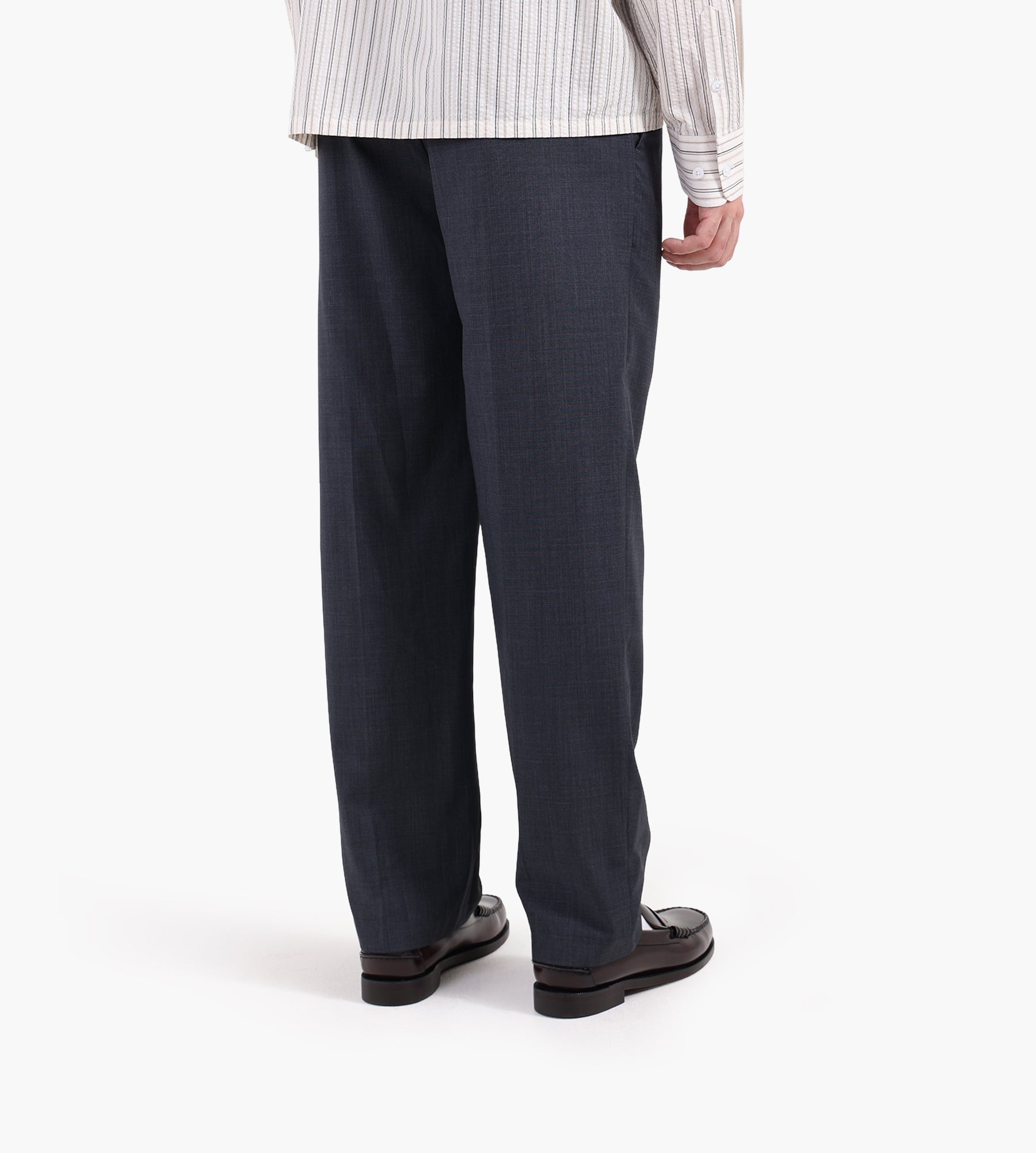 OLAF Regular Wool Blend Pleated Pant Charcoal