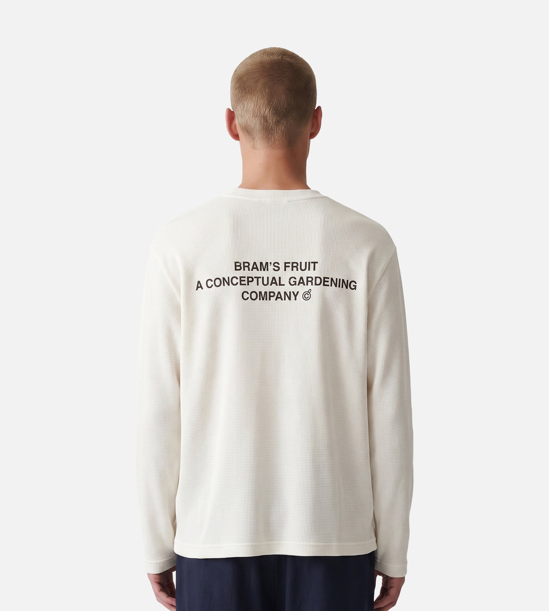 Bram's Fruit Stamp Waffle Longsleeve White