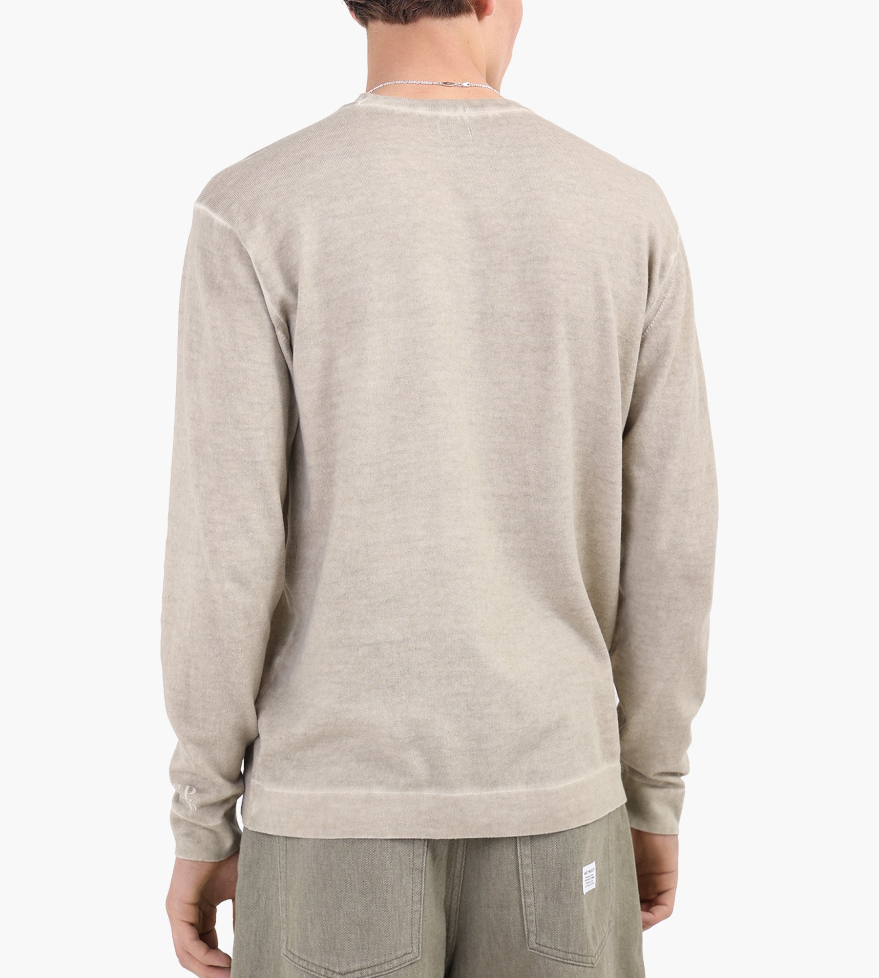 C.P. Company Cotton Crepe Double Dyed Crewneck Cement