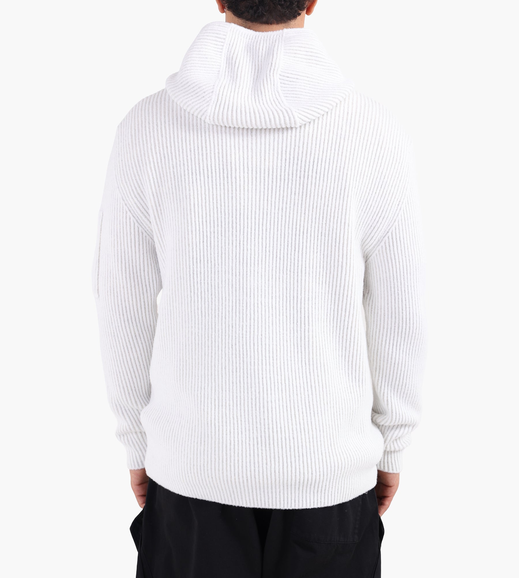 C.P. Company Knitwear Cardigan In Fleece Knit White Melange