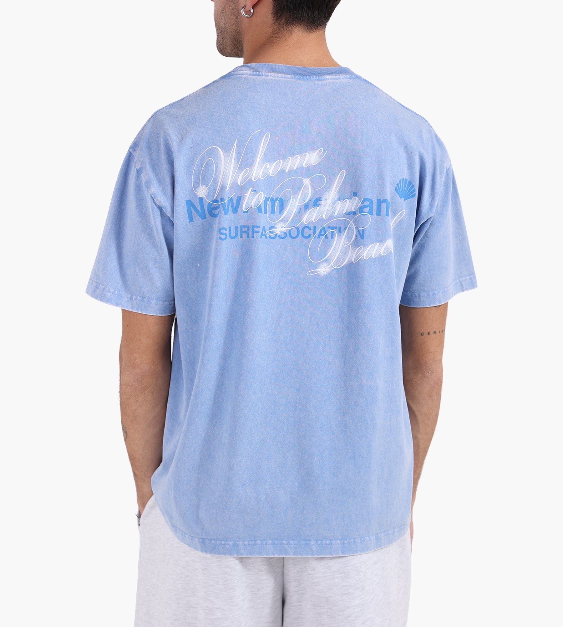 New Amsterdam Surf Association Welcome To Palmbeach Tee Blue