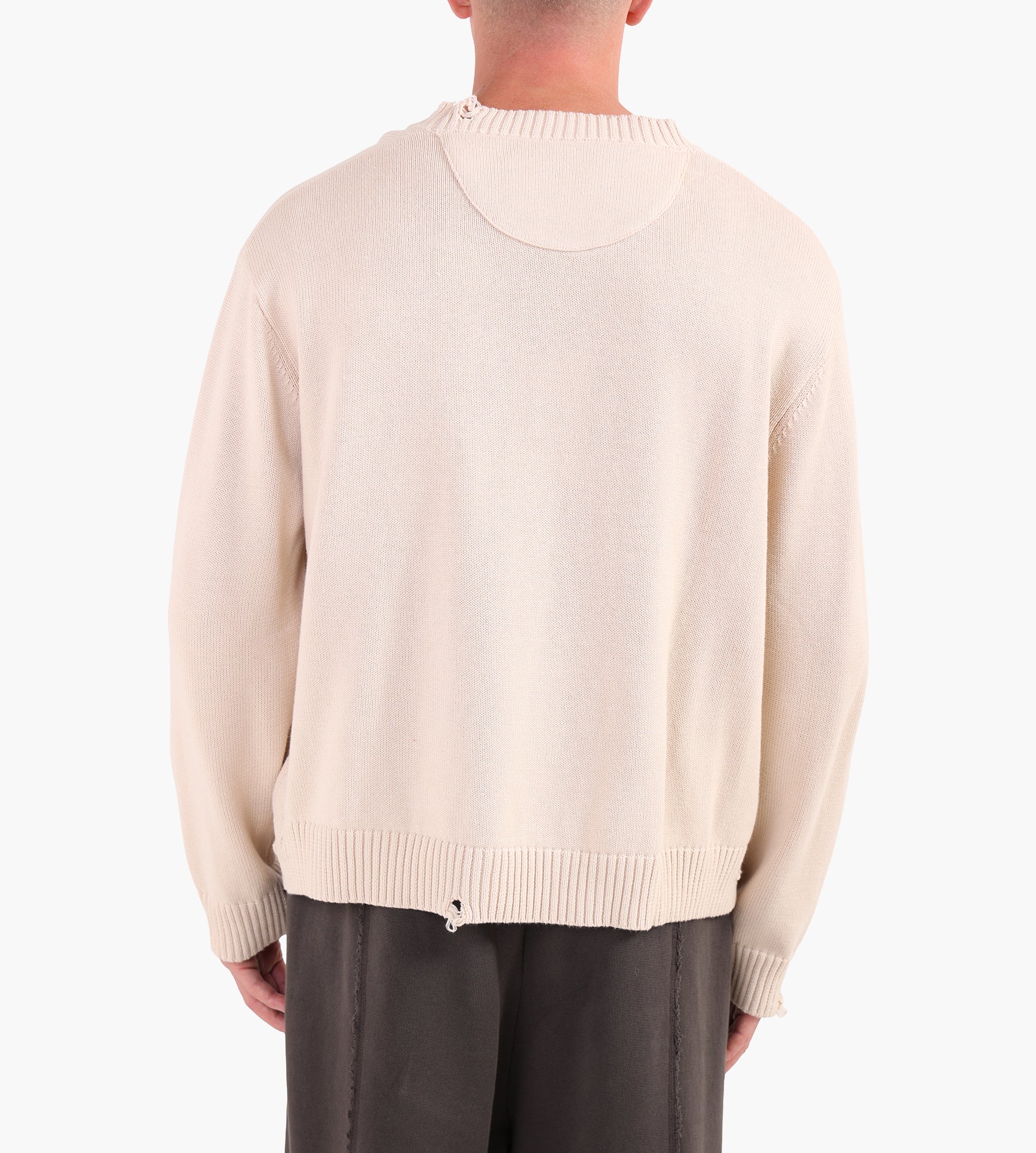 Bram's Fruit Distressed Chest Pocket Knit Beige