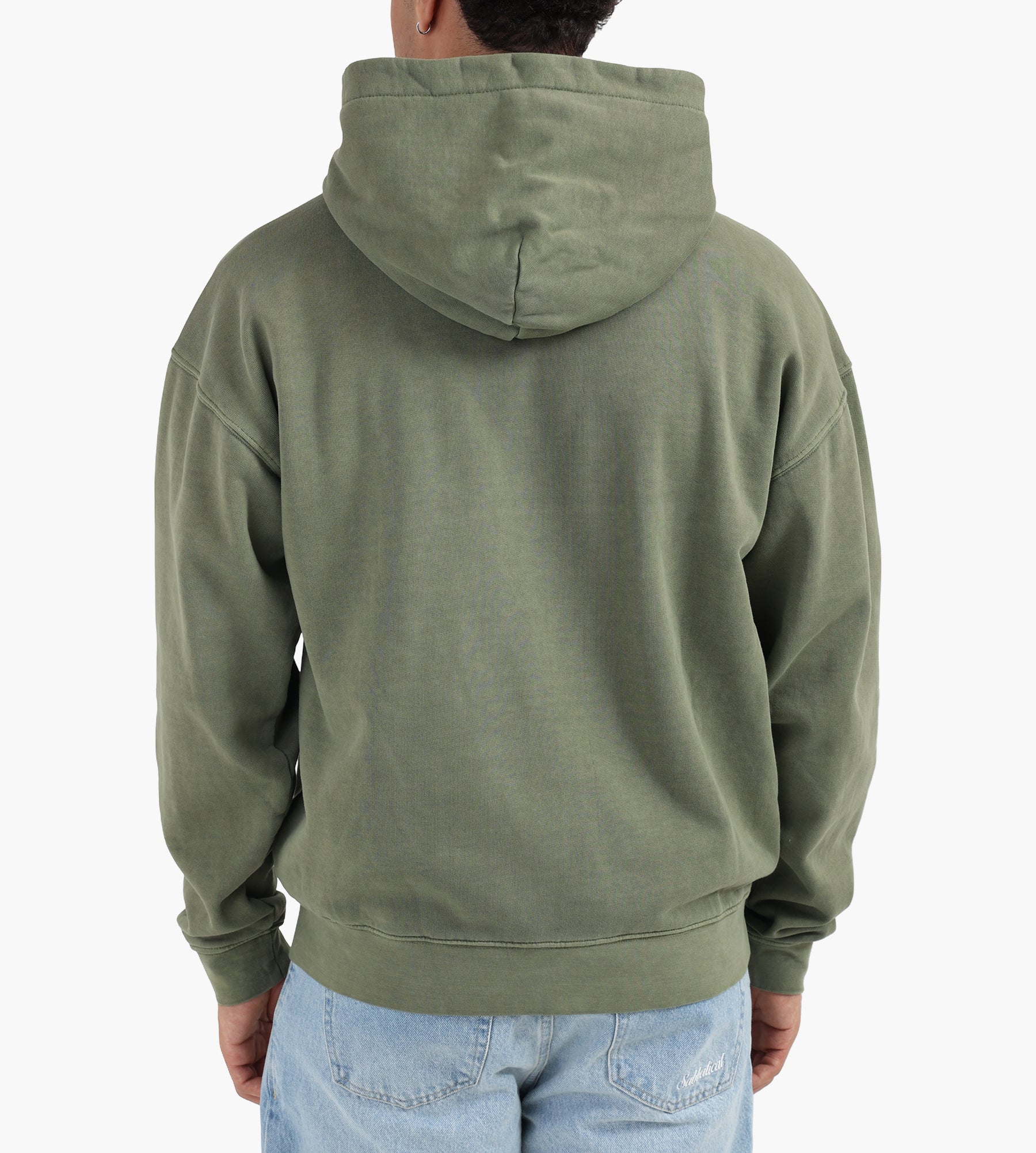 Obey Hybrid Faded Zip Hoodie Deep Lichen Green Faded Wash
