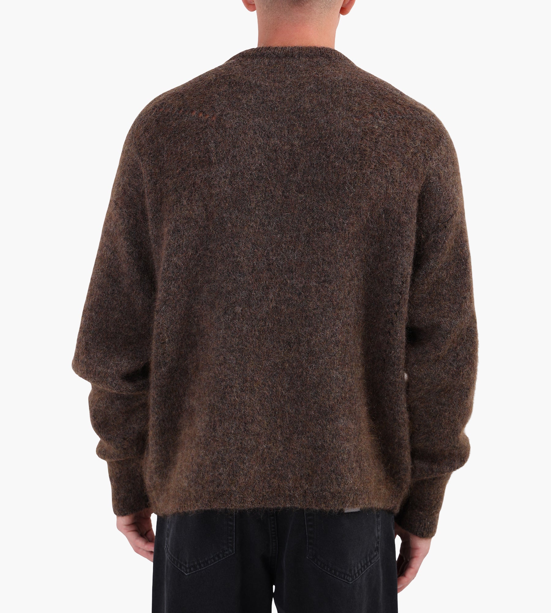 ROA Dropstitch Mohair Knit Crewneck Brown