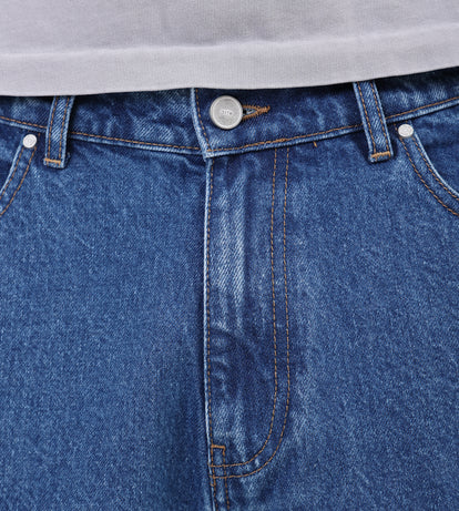 Arte Antwerp Round Pocket Denim Shorts Raw Denim
