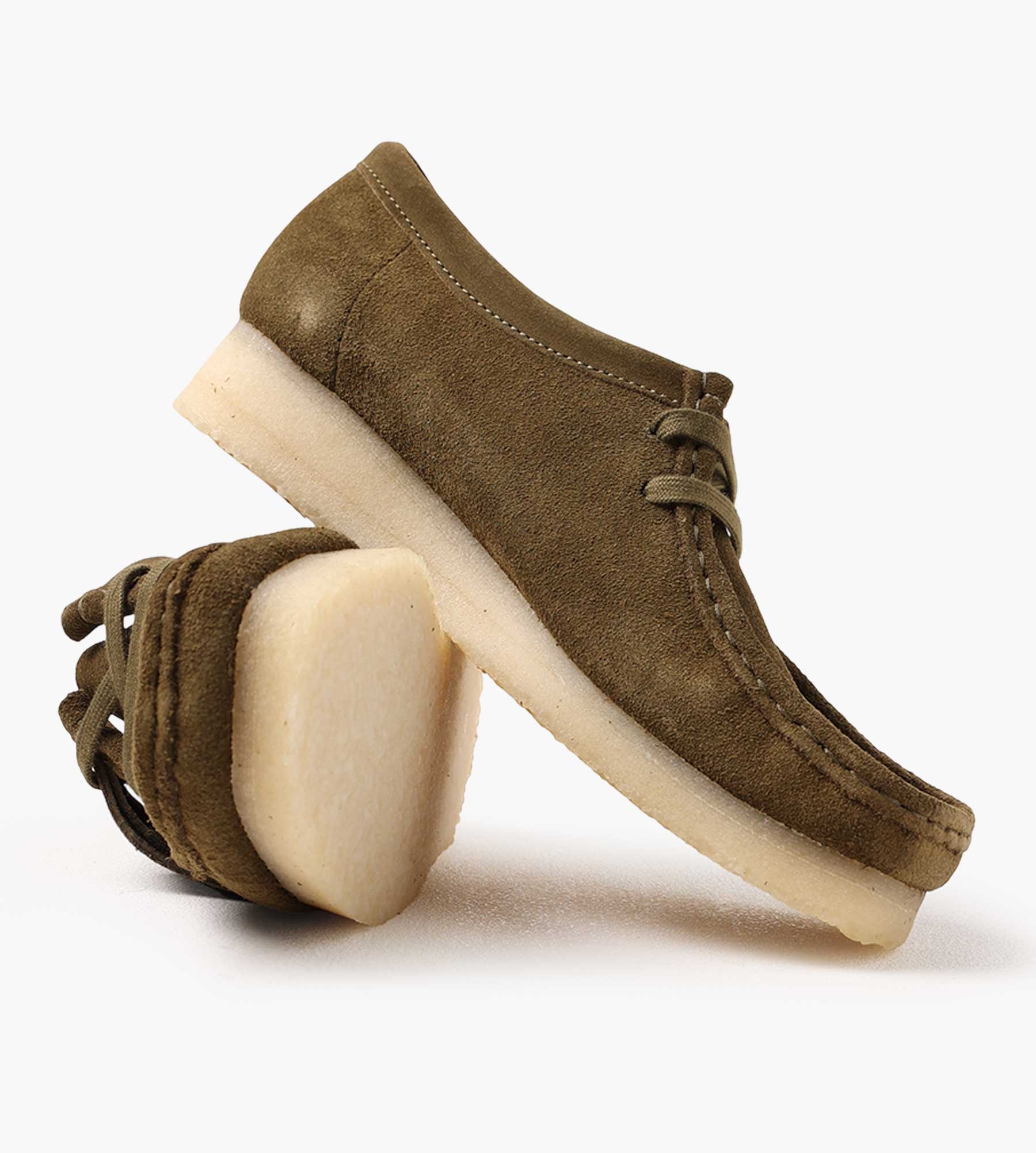Clarks Originals Wallabee. Olive Suede