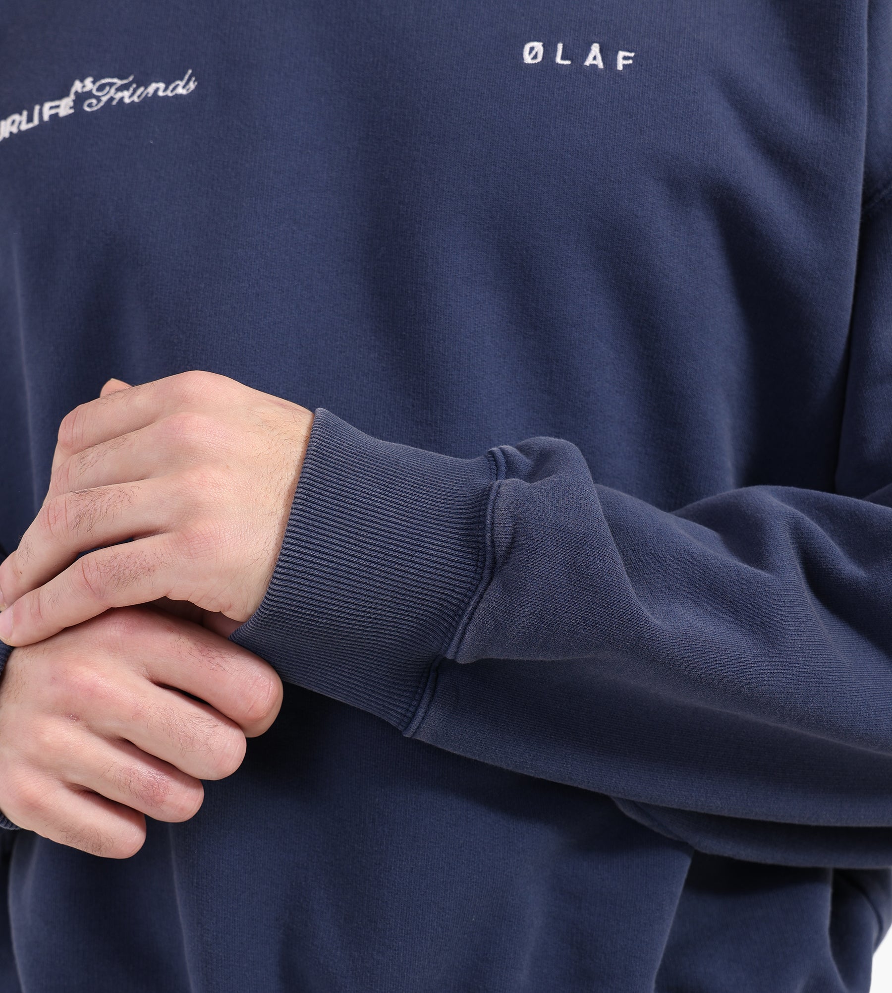 OLAF Script Friends Boxy Crewneck Navy - OLAF - Clothing