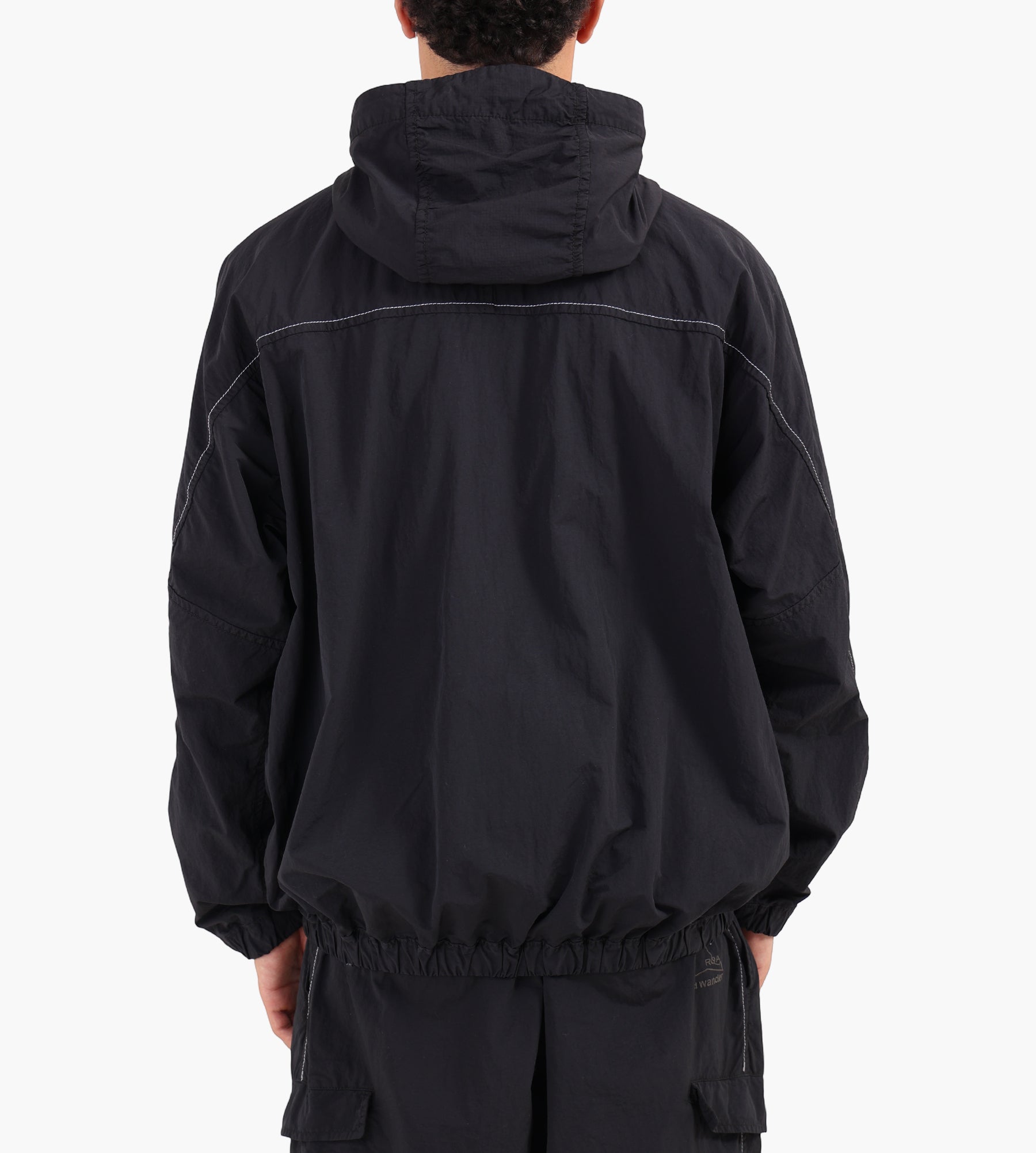 ROA x And Wander Garment Dye Nylon Hooded Jacket Black
